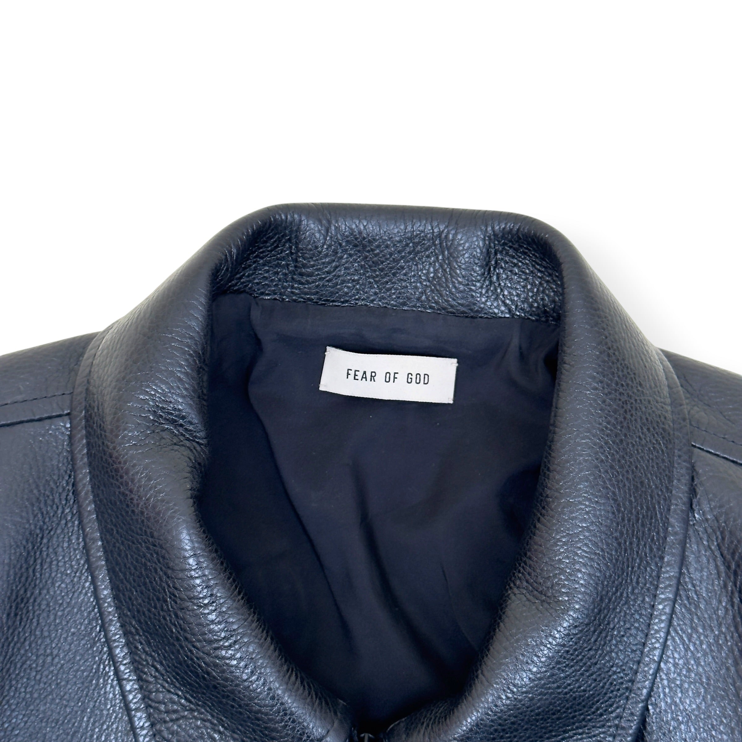 FEAR OF GOD ETERNAL LEATHER ZIP JACKET BLACK XL