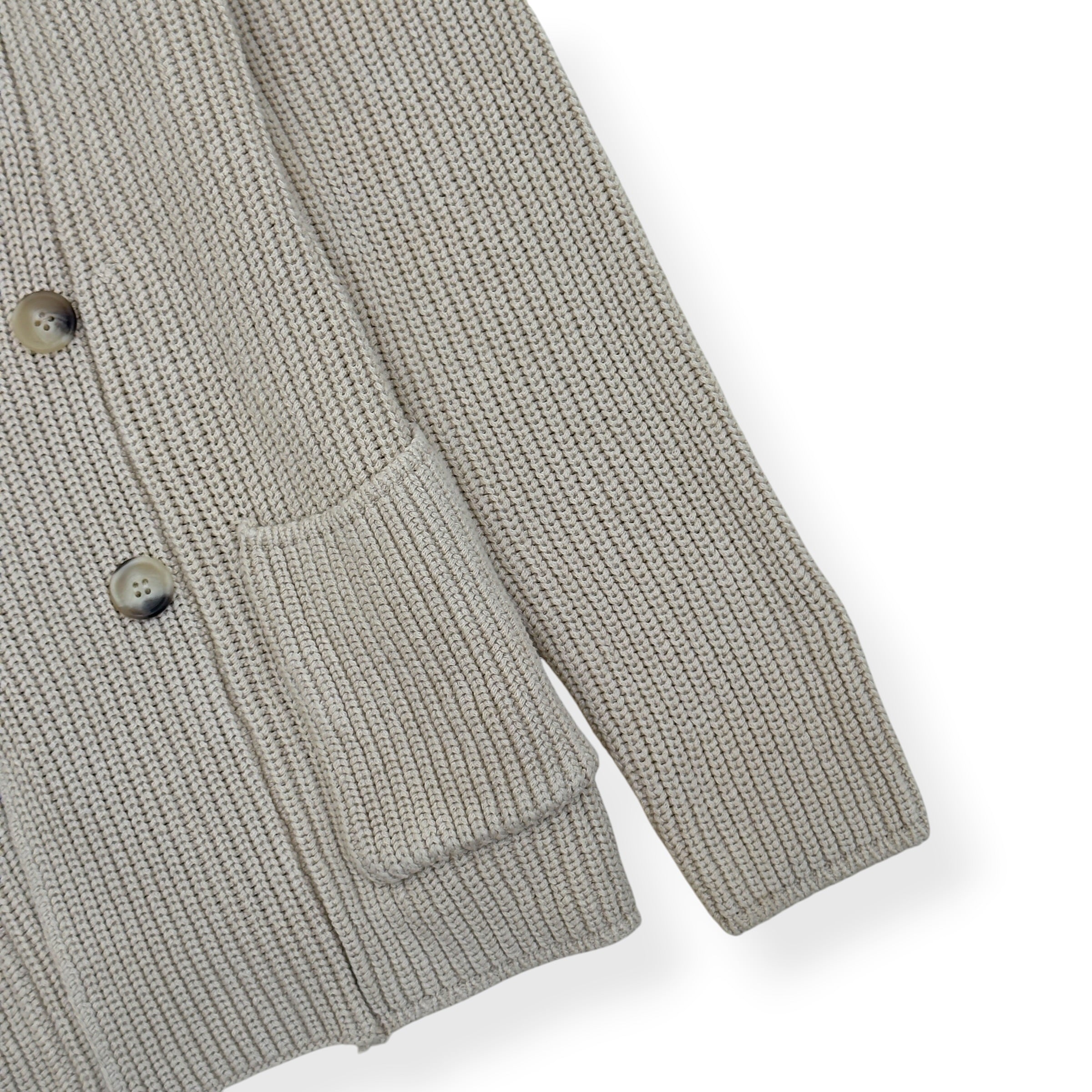 THOM SWEENEY COTTON SHAWL COLLAR CARDIGAN ECRU 50 / M