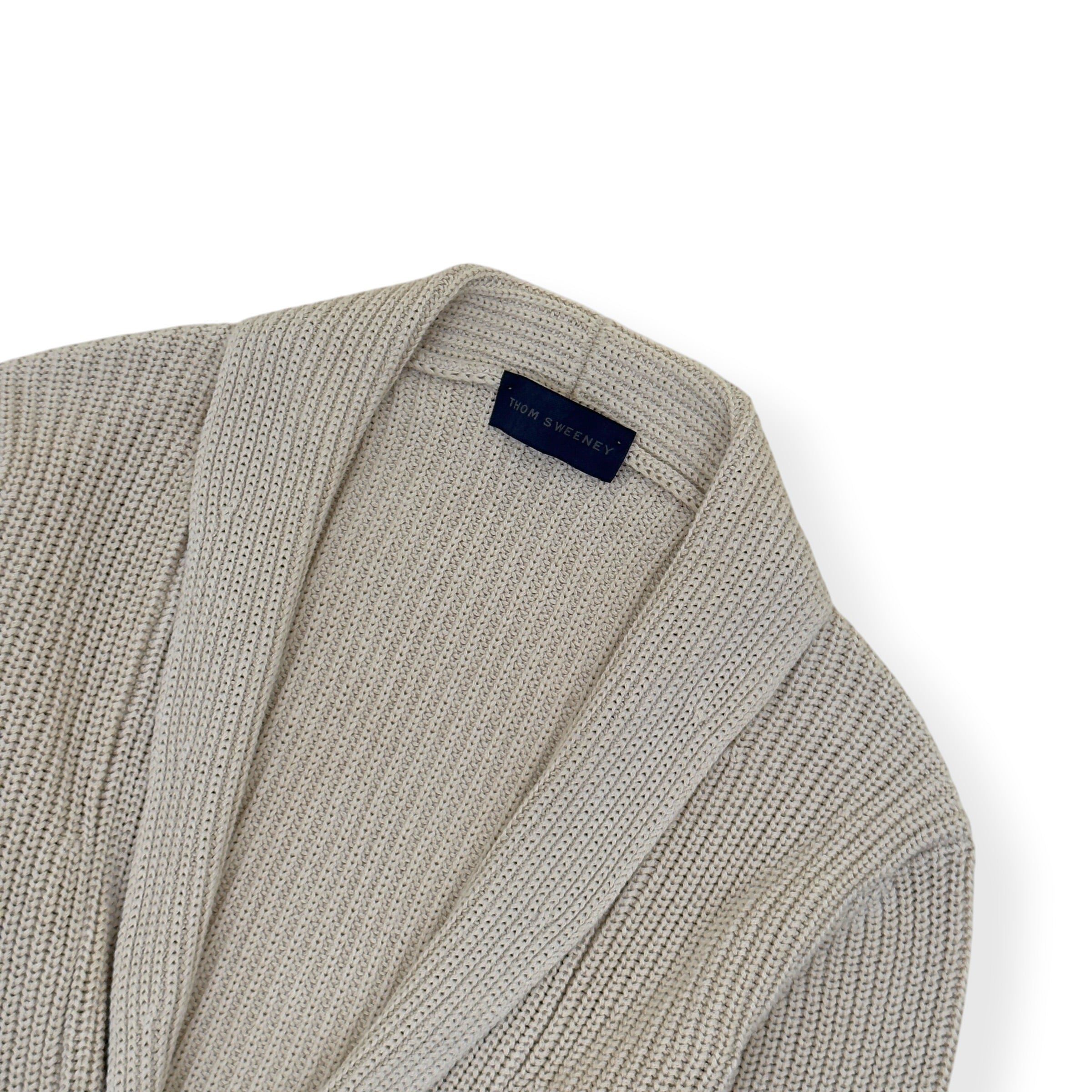 THOM SWEENEY COTTON SHAWL COLLAR CARDIGAN ECRU 50 / M