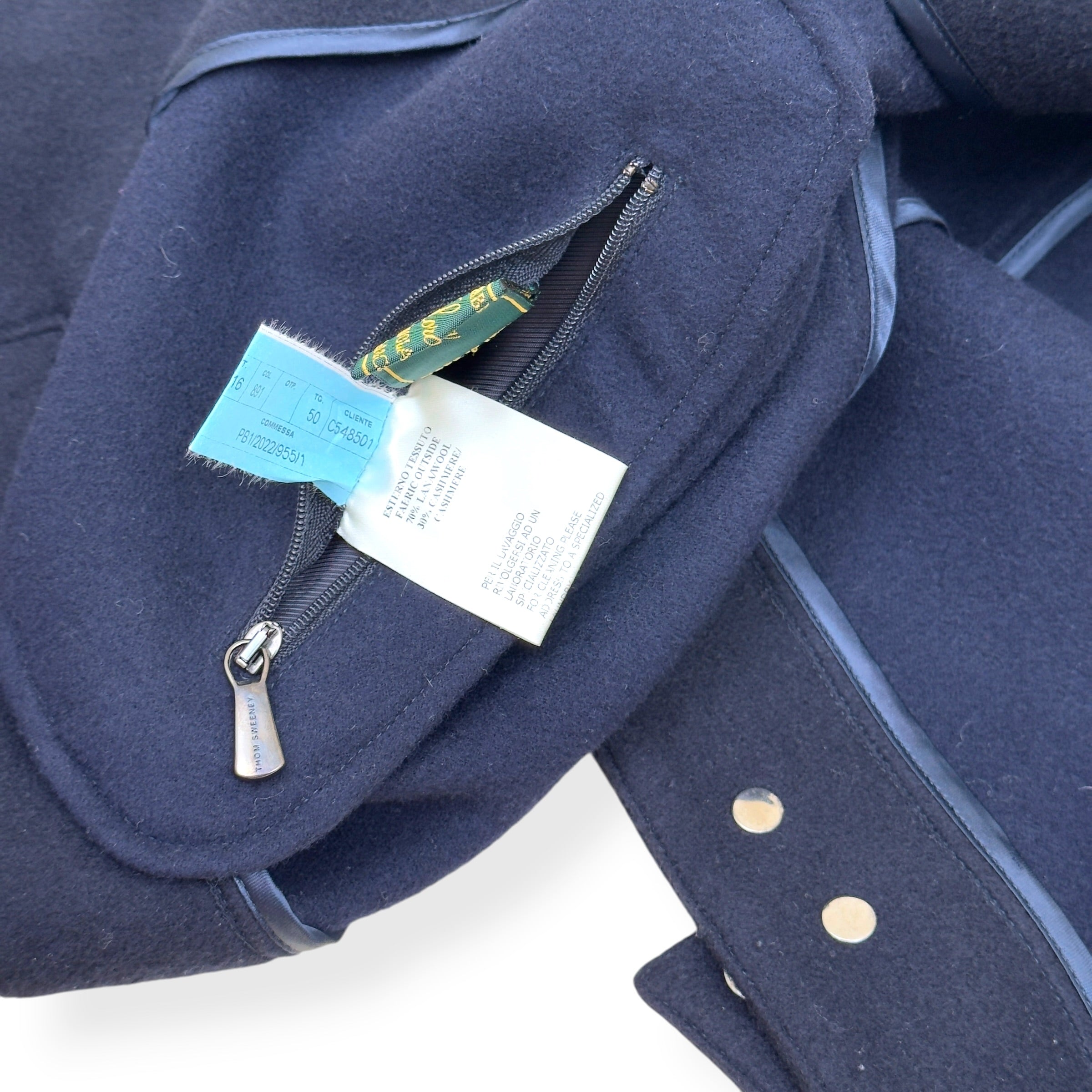 THOM SWEENEY WOOL / CASHMERE JACKET NAVY 50 / M