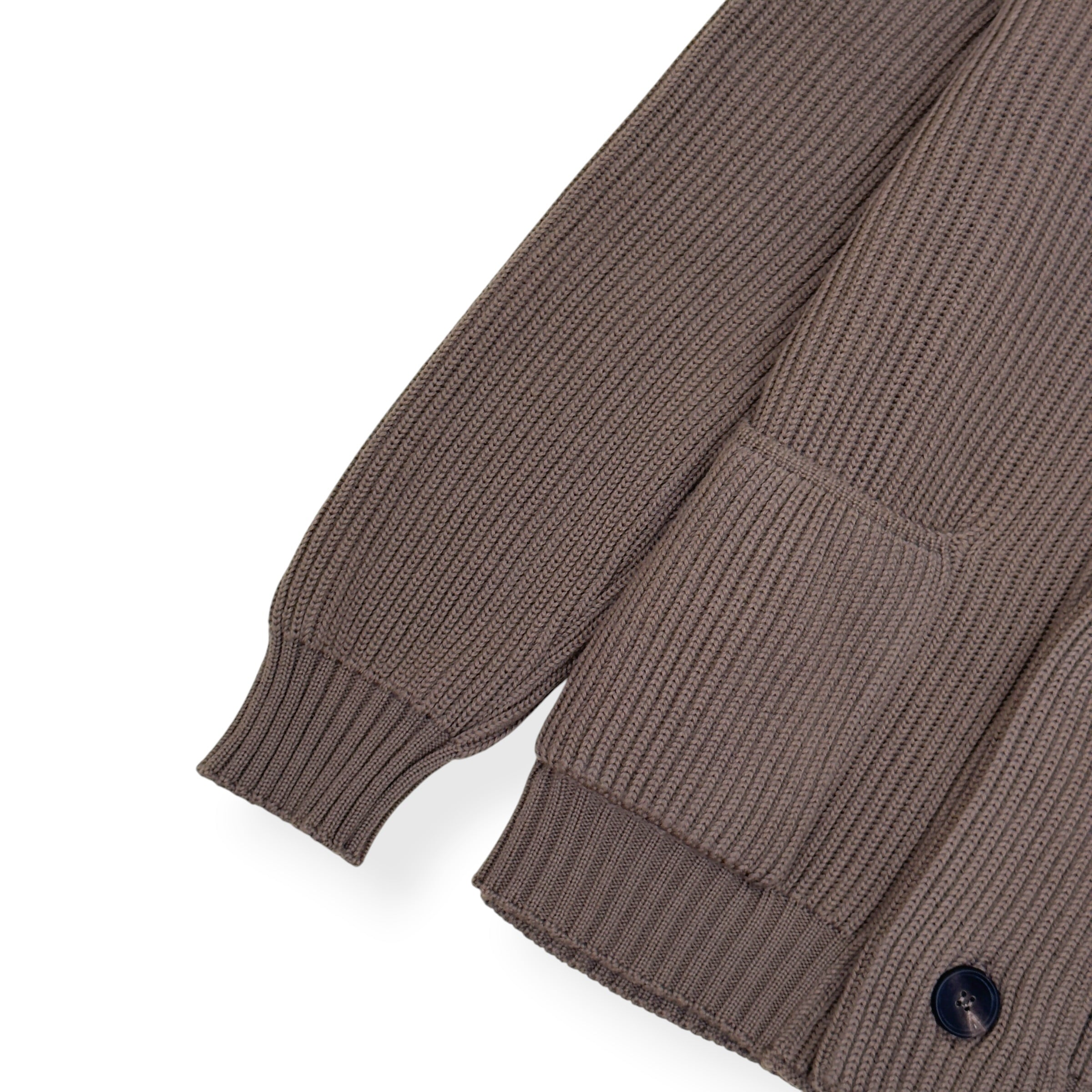 THOM SWEENEY EXTRAFINE MERINO WOOL SHAWL COLLAR CARDIGAN TAUPE L