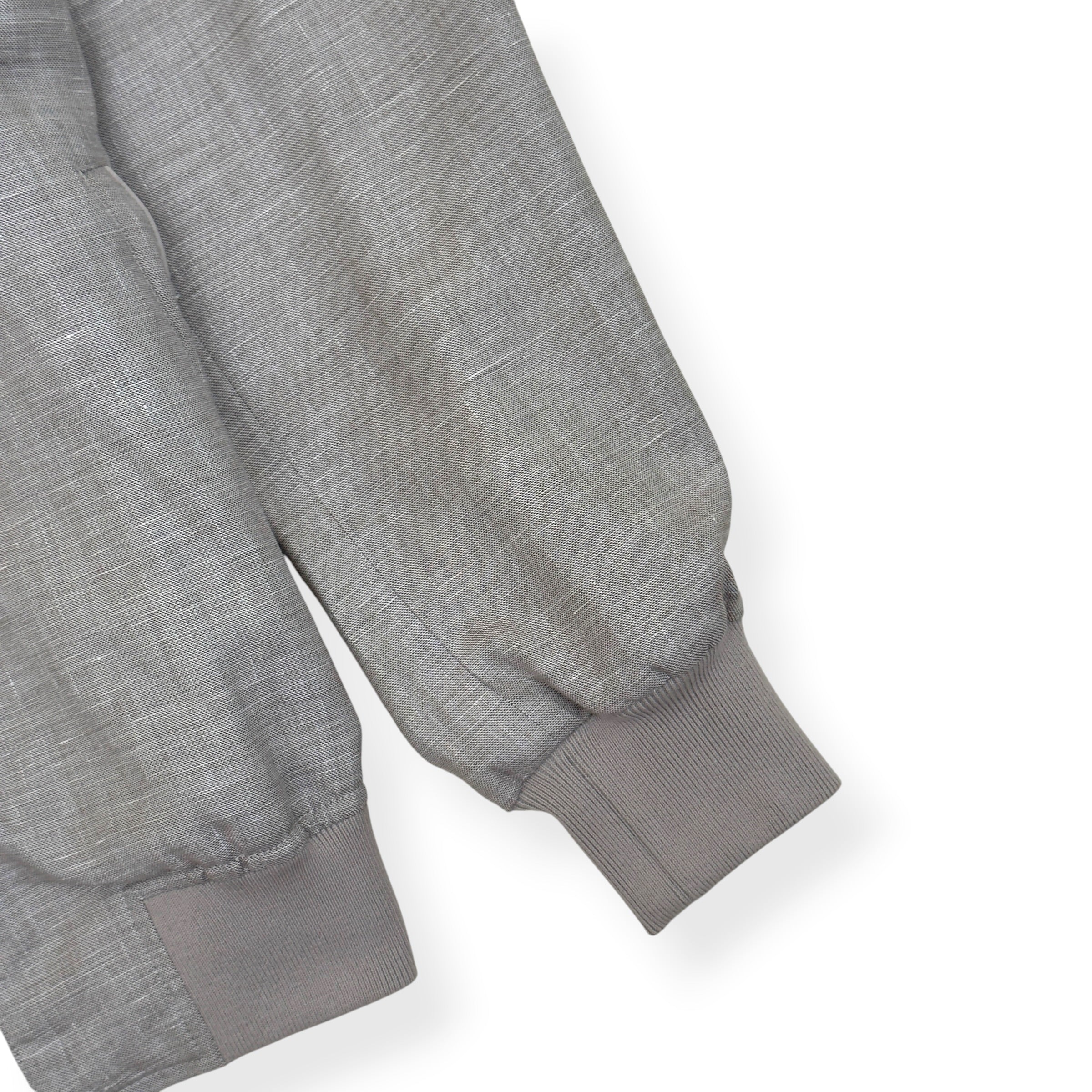 THOM SWEENEY WOOL / LINEN SILK ZIP-UP JACKET GREY 52 / L