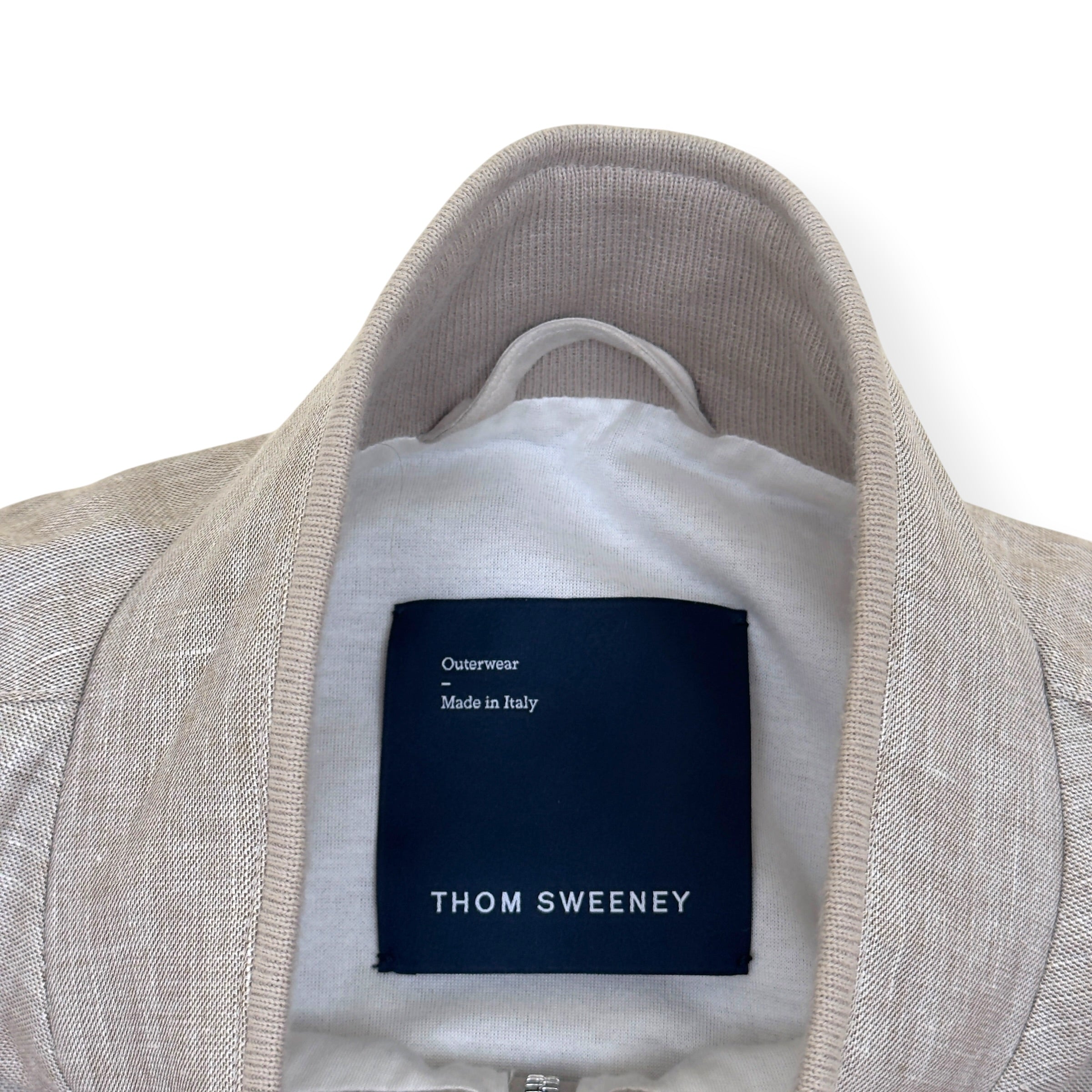 THOM SWEENEY WOOL / LINEN SILK ZIP-UP JACKET GREY 52 / L