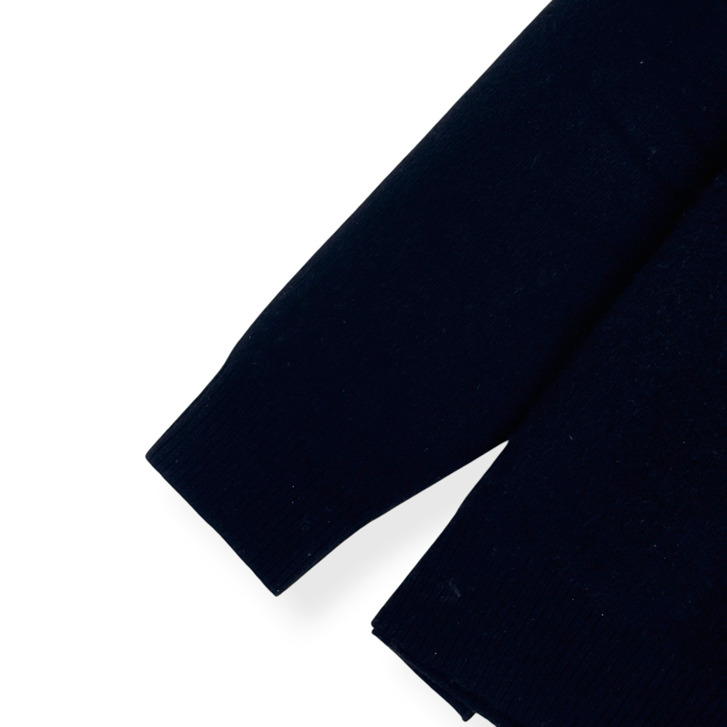THOM SWEENEY WOOL LONG SLEEVE POLO SHIRT BLACK L