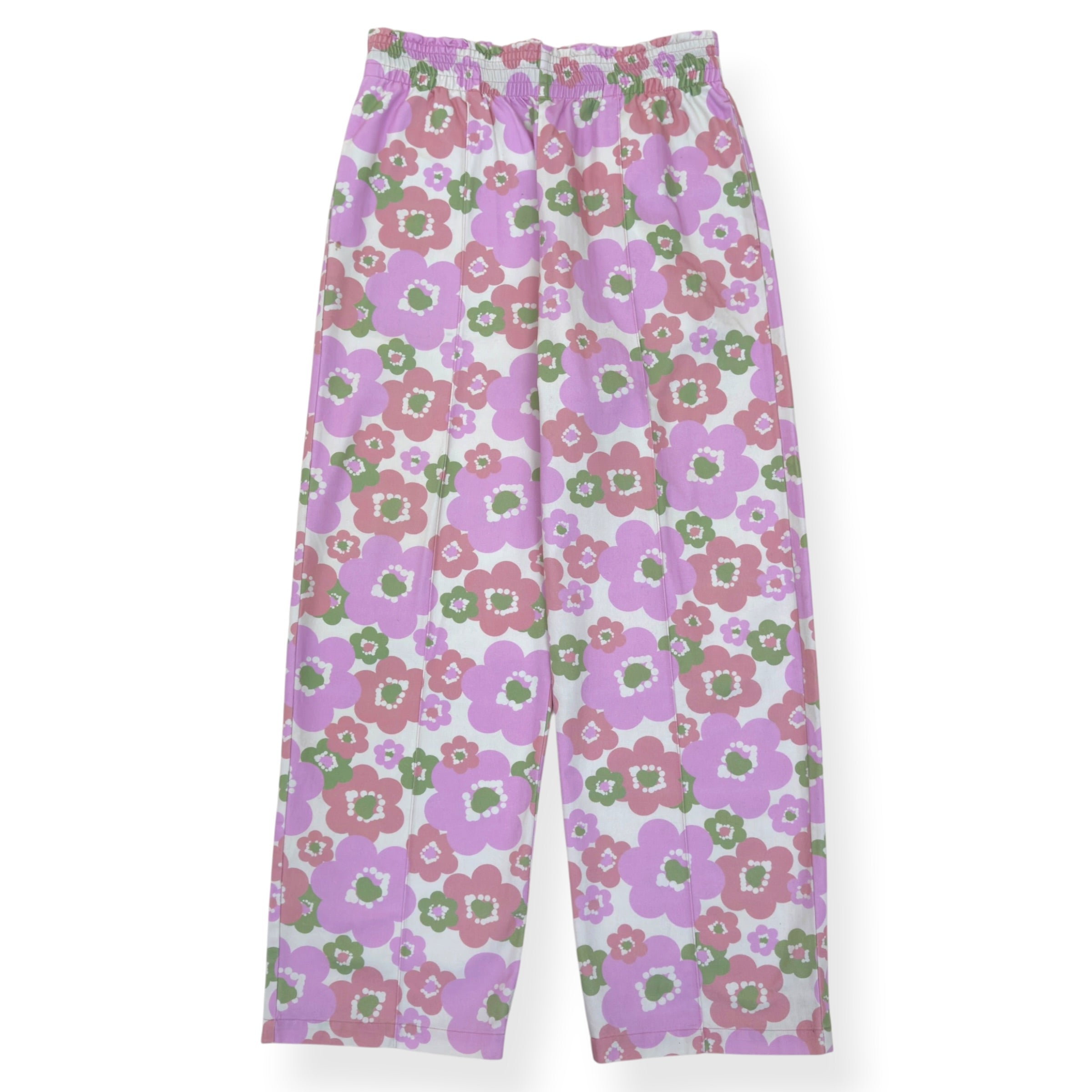 ACNE STUDIOS FLORAL PRINT WIDE LEG TROUSERS PINK M