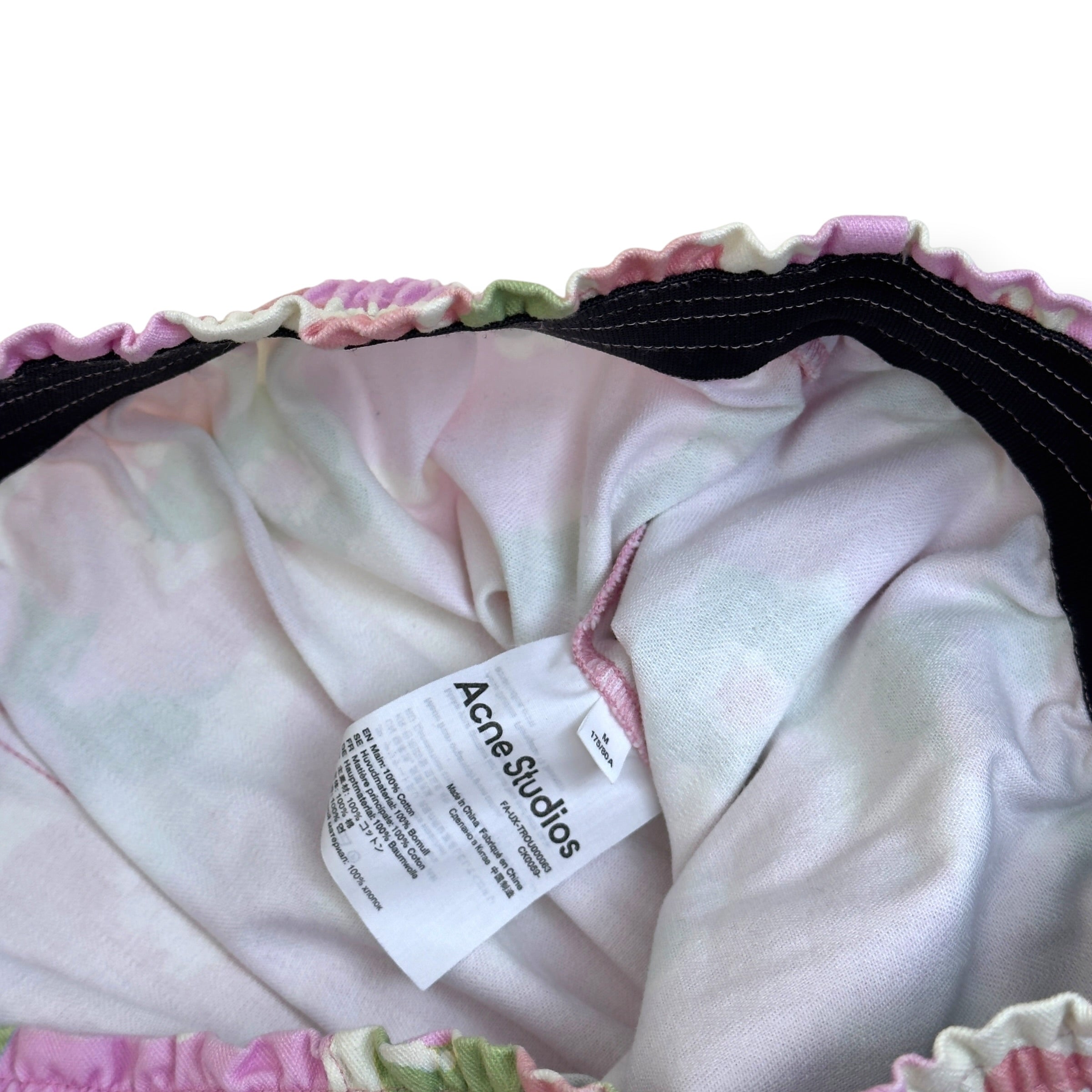 ACNE STUDIOS FLORAL PRINT WIDE LEG TROUSERS PINK M