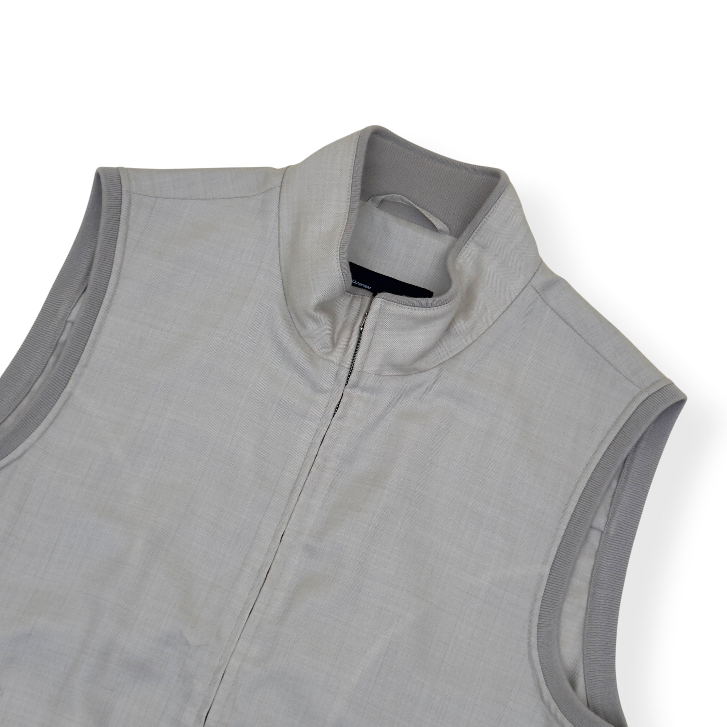 THOM SWEENEY WOOL ZIP-UP GILET STONE 50 / M