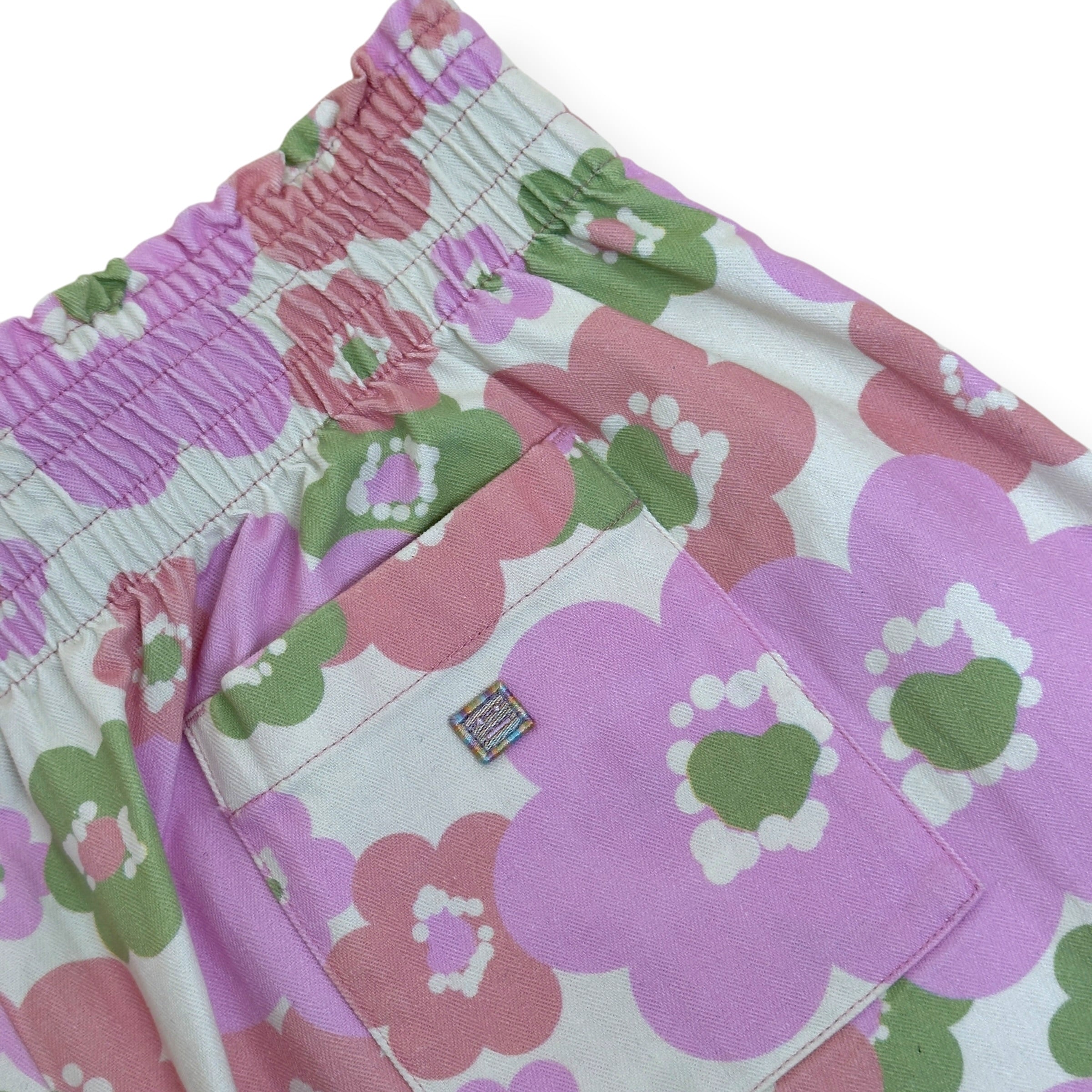 ACNE STUDIOS FLORAL PRINT WIDE LEG TROUSERS PINK M