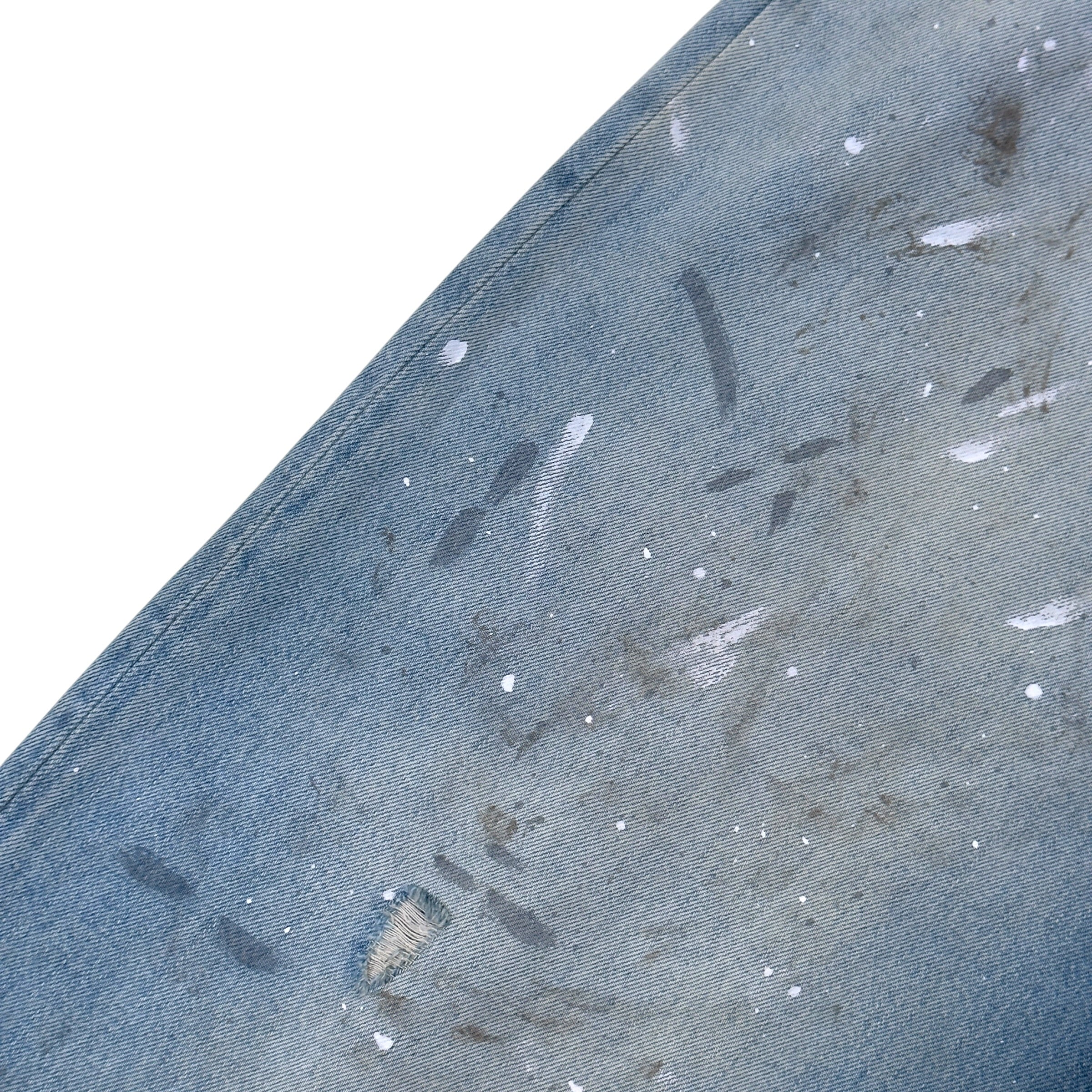 ACNE STUDIOS 2023M PAINT SPLATTER WIDE LEG JEANS BLUE EUR 50 / L