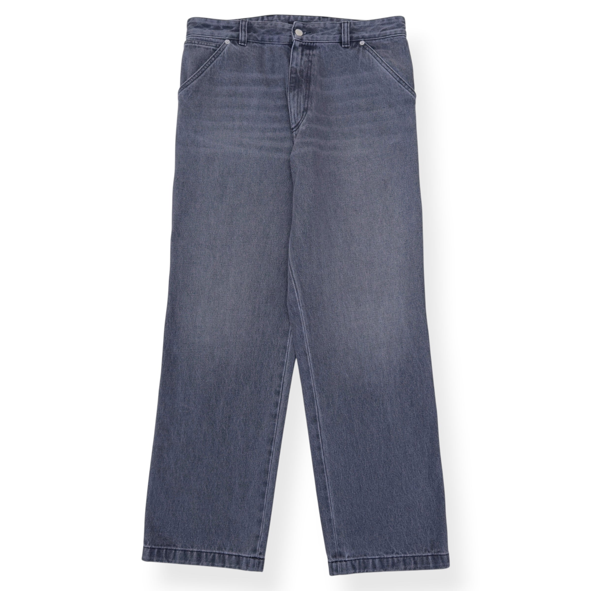 PRADA TRIANGLE LOGO WIDE LEG JEANS GREY 48 / M