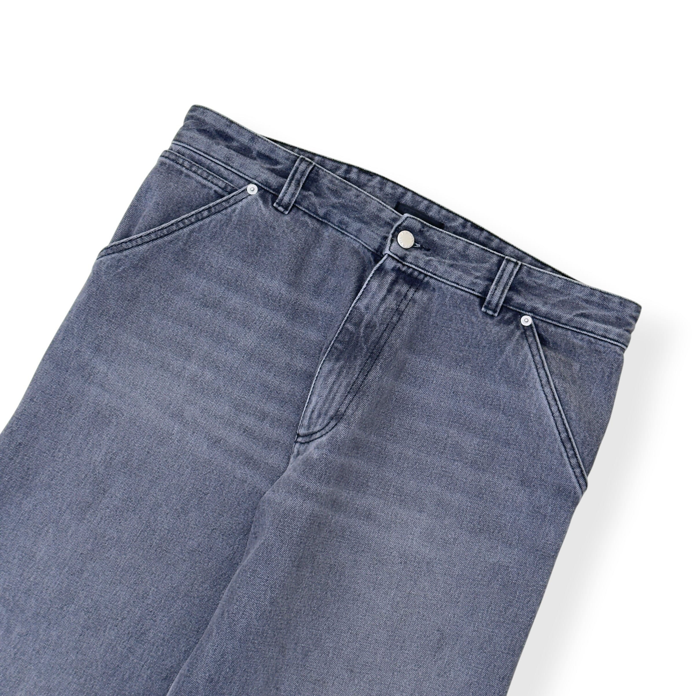 PRADA TRIANGLE LOGO WIDE LEG JEANS GREY 48 / M