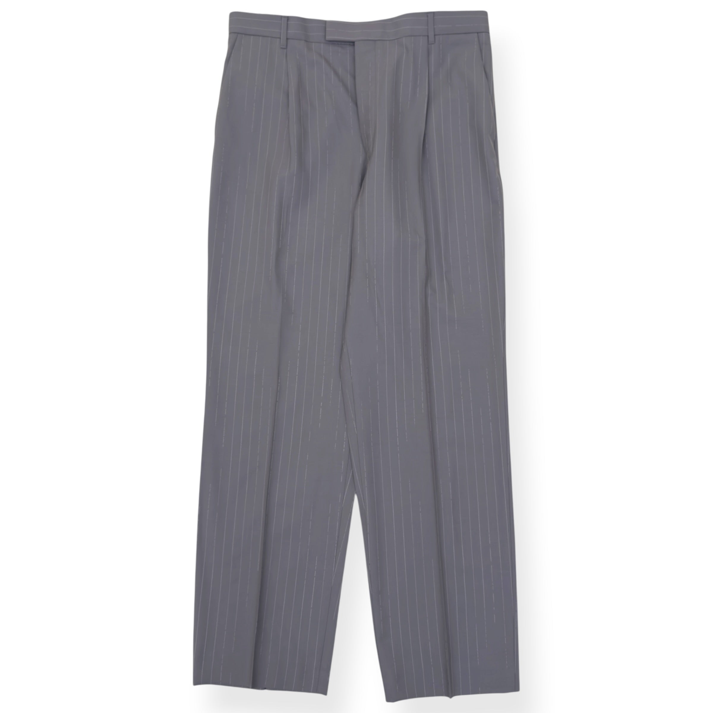 BOSS CRUSHER PINSTRIPE STRAIGHT LEG TROUSERS GREY 52 / XL