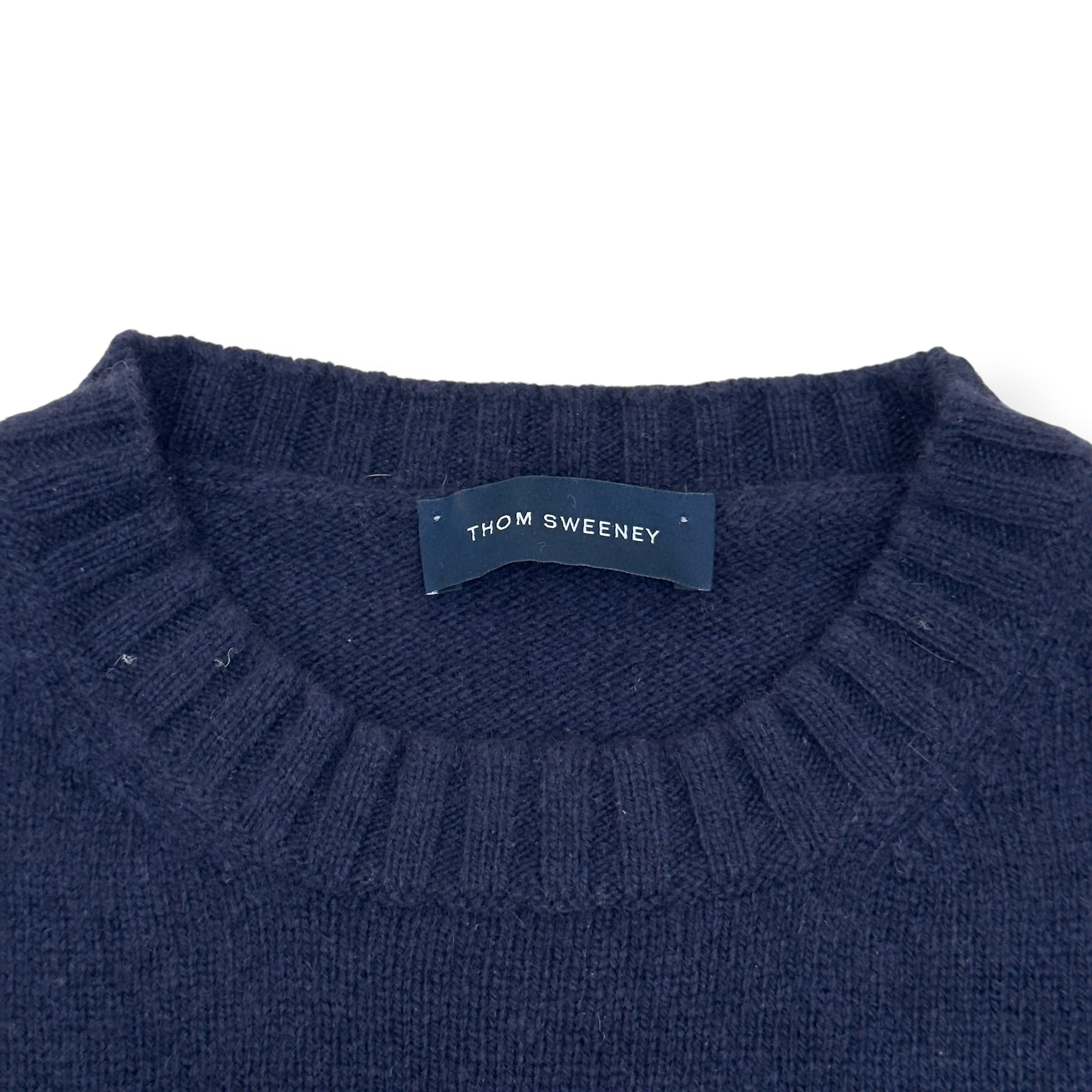 THOM SWEENEY CASHMERE CREWNECK SWEATER NAVY M