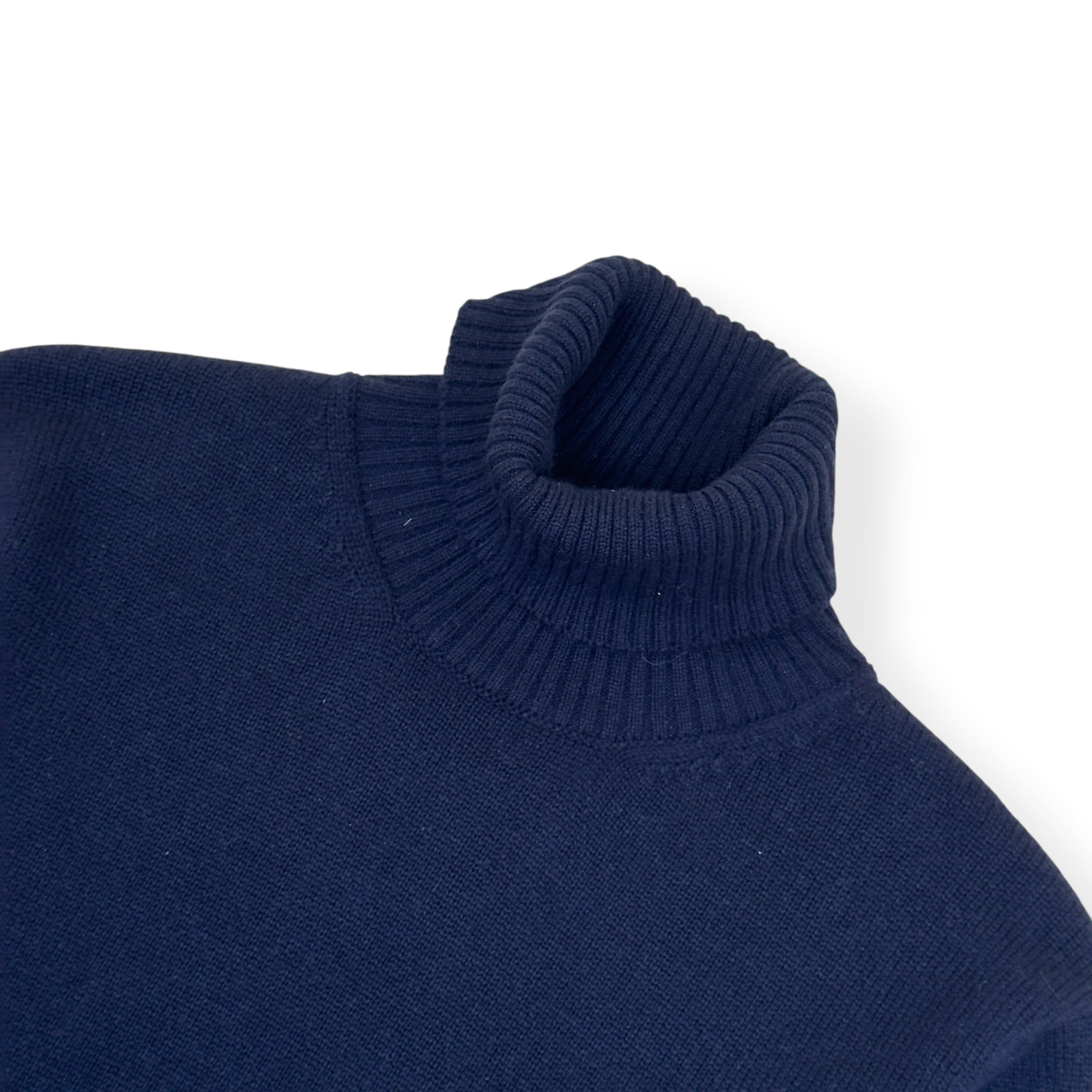THOM SWEENEY CASHMERE ROLL NECK SWEATER NAVY M