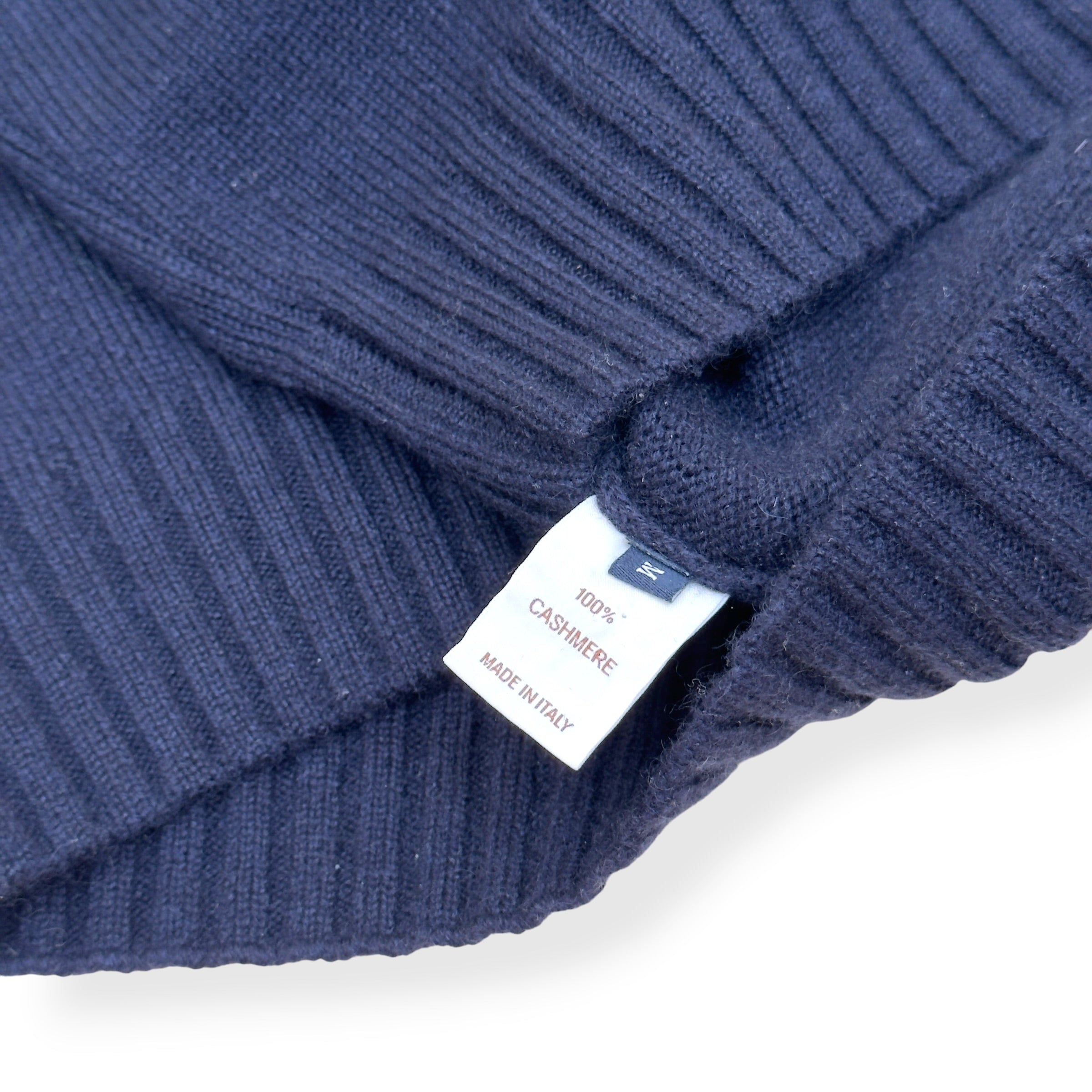 THOM SWEENEY CASHMERE ROLL NECK SWEATER NAVY M