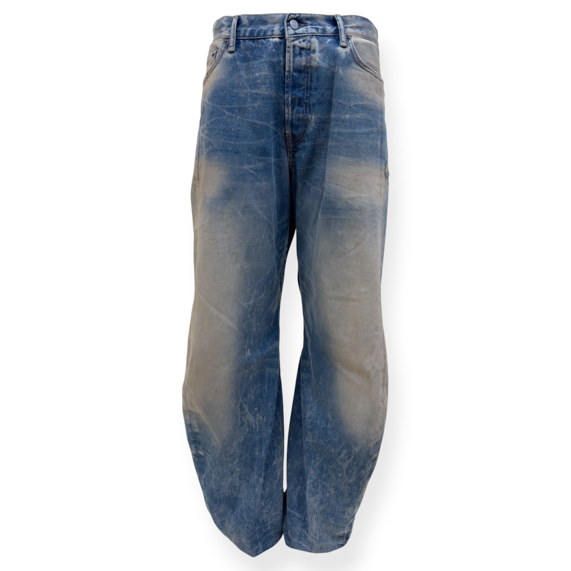 ACNE STUDIOS DISTRESSED WIDE LEG JEANS BLUE 33/34 / M