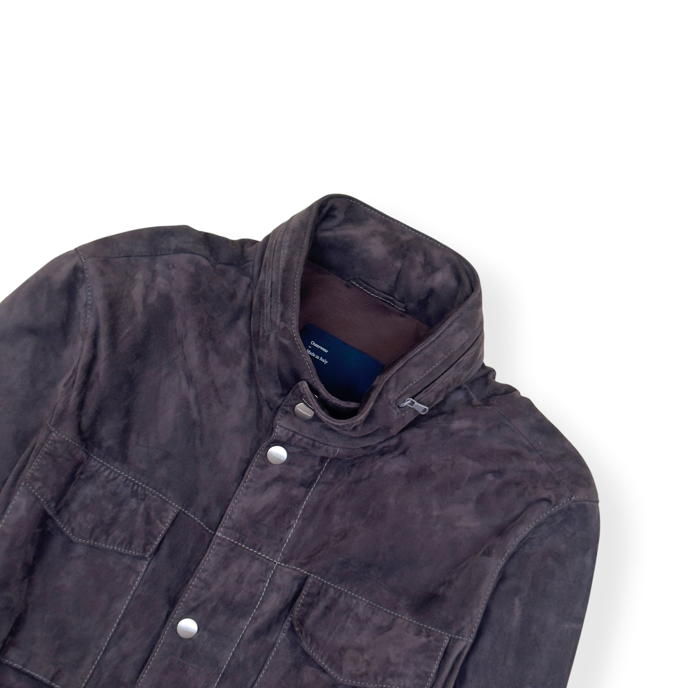 THOM SWEENEY SUEDE FIELD JACKET BROWN 52 / L