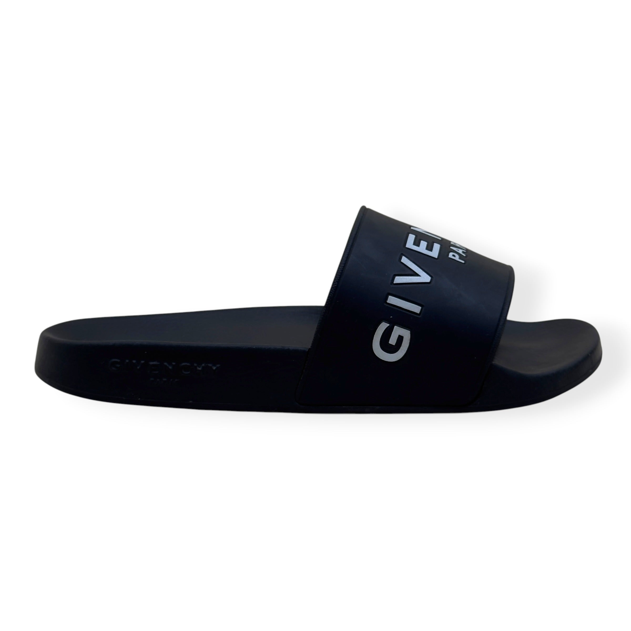 GIVENCHY PARIS LOGO RUBBER SLIDE BLACK 37 / UK4