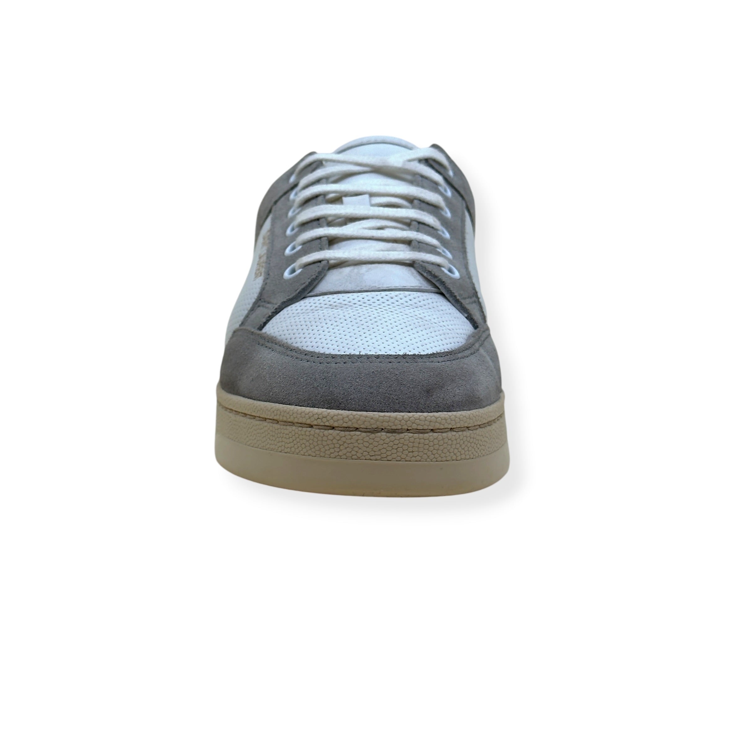 SAINT LAURENT SL/61 PANELLED SUEDE LEATHER SNEAKER GREY / WHITE 43 / UK9