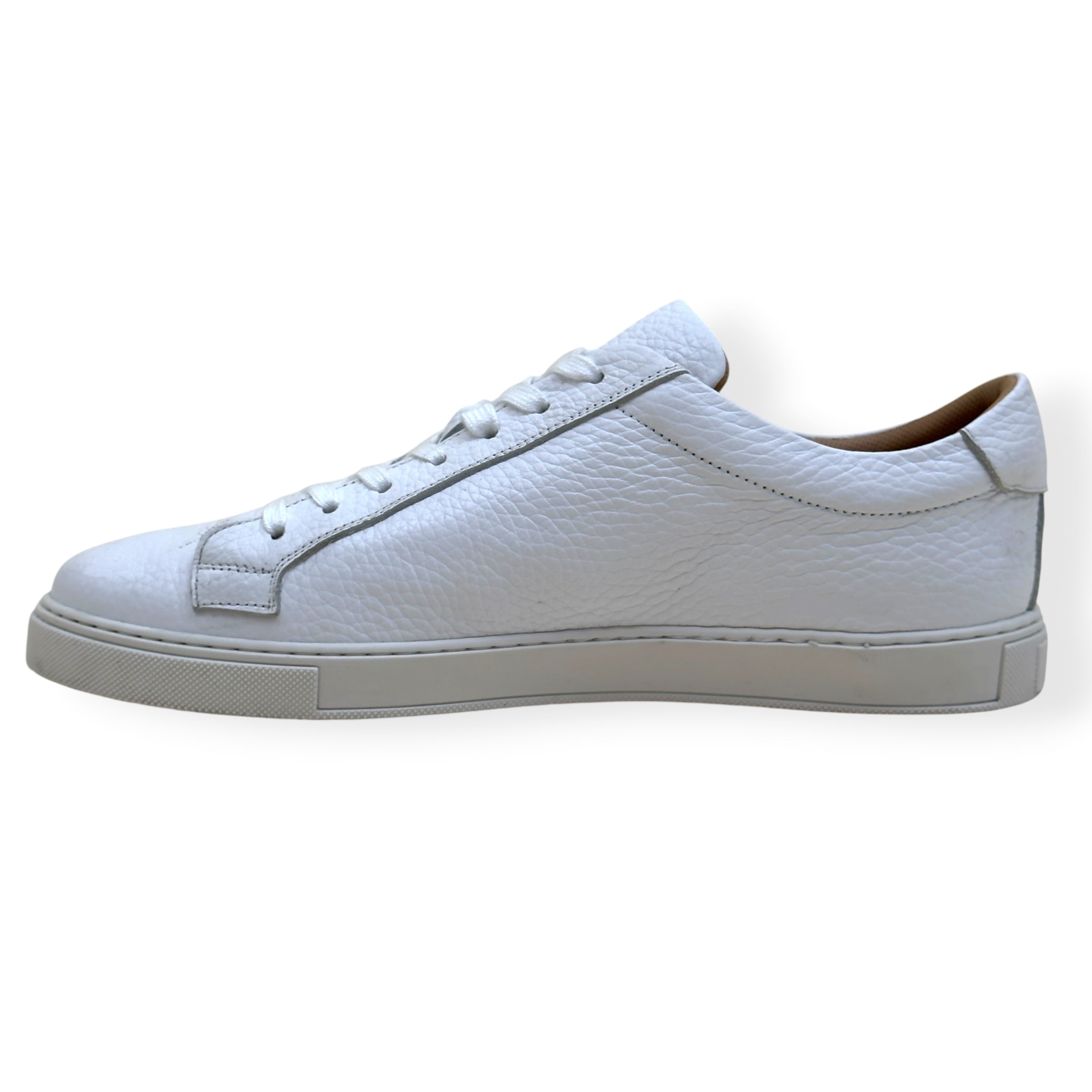 THOM SWEENEY PEBBLED LEATHER SNEAKER WHITE UK9