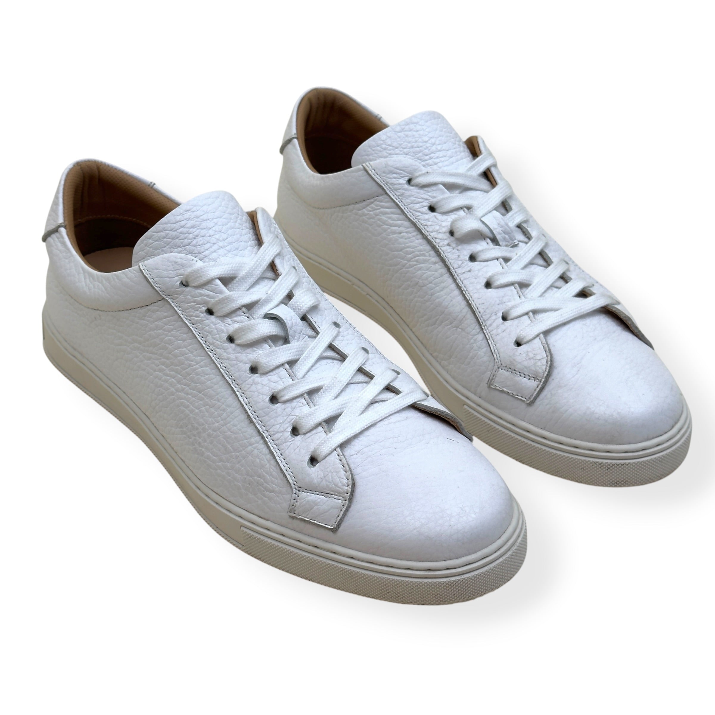 THOM SWEENEY PEBBLED LEATHER SNEAKER WHITE UK9