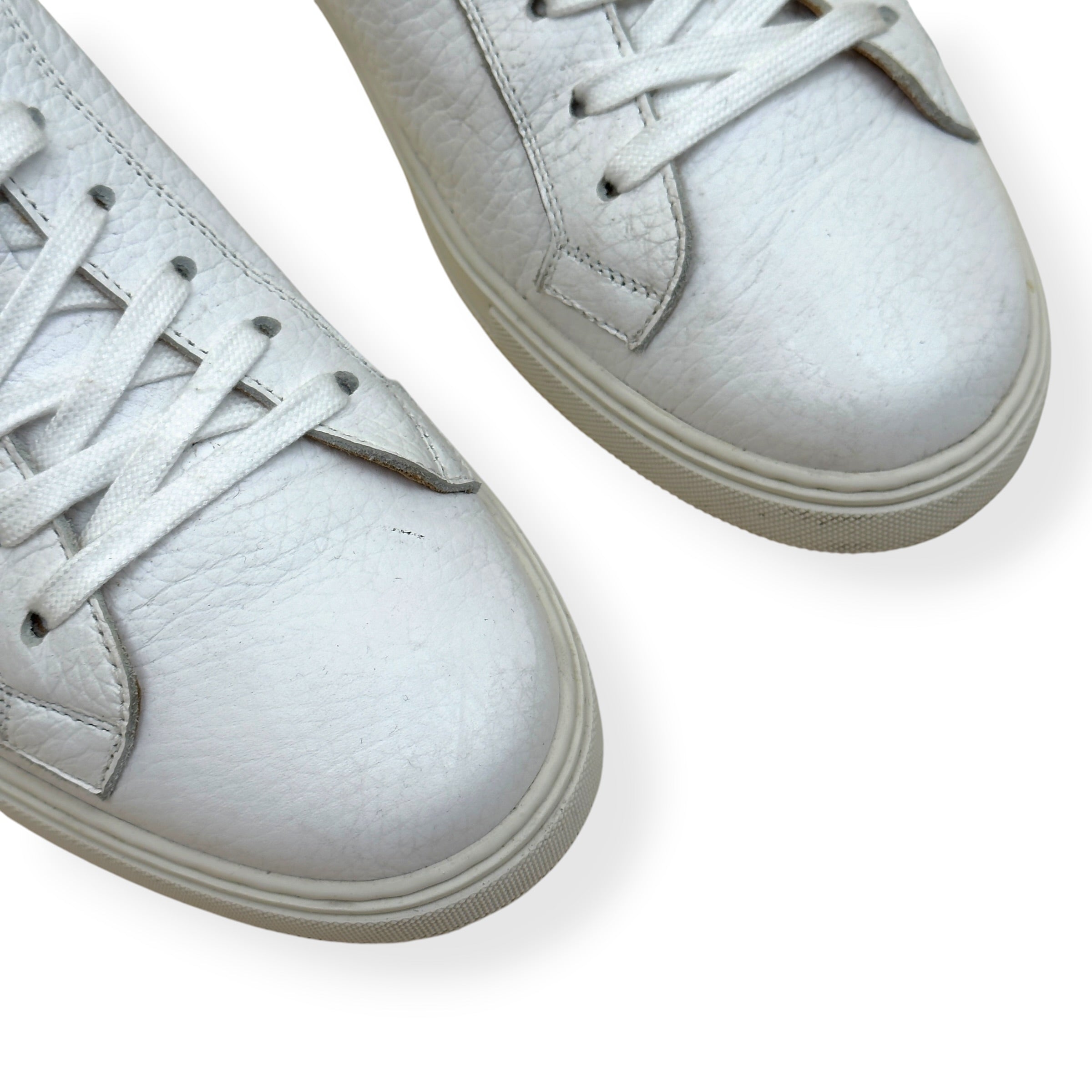 THOM SWEENEY PEBBLED LEATHER SNEAKER WHITE UK9