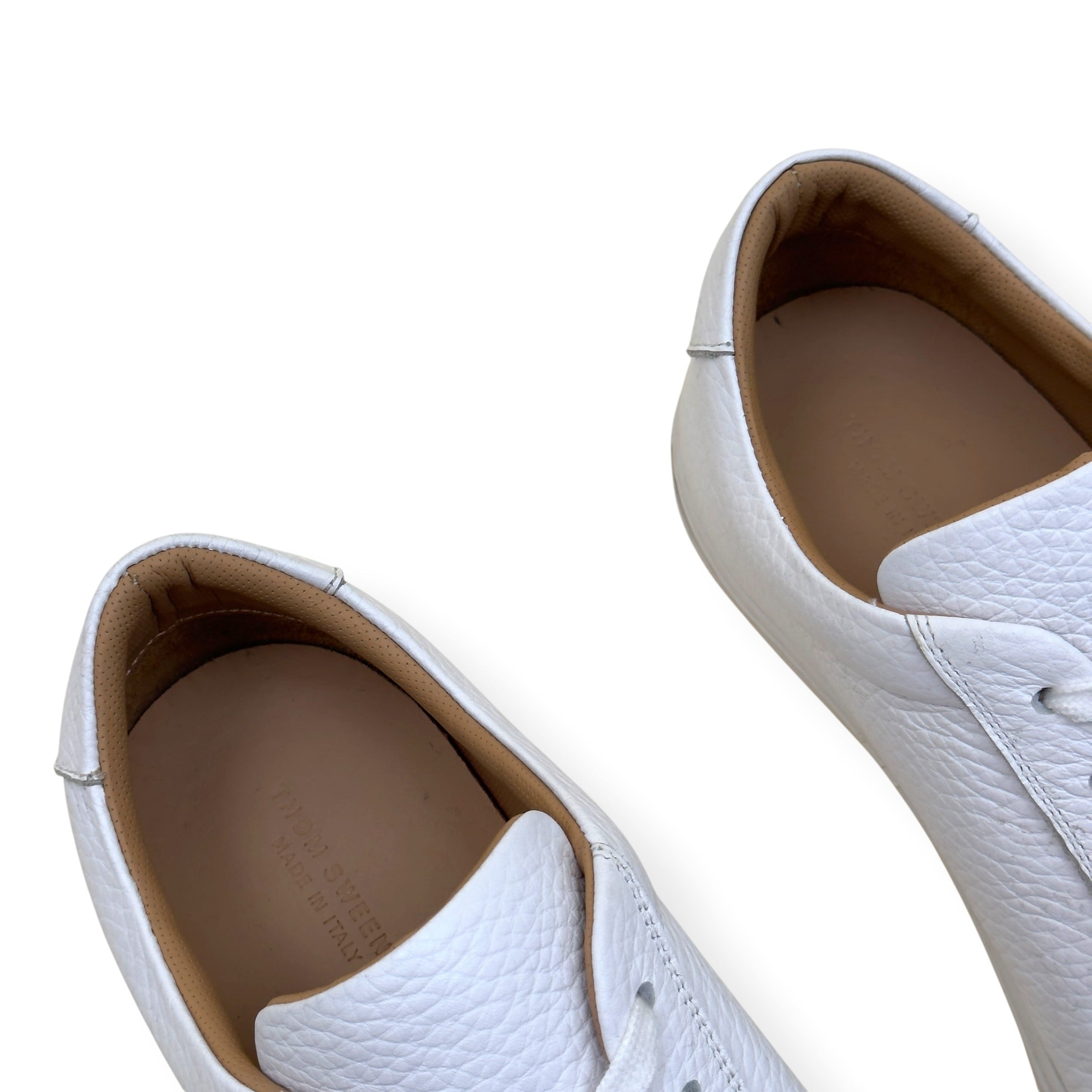 THOM SWEENEY PEBBLED LEATHER SNEAKER WHITE UK9