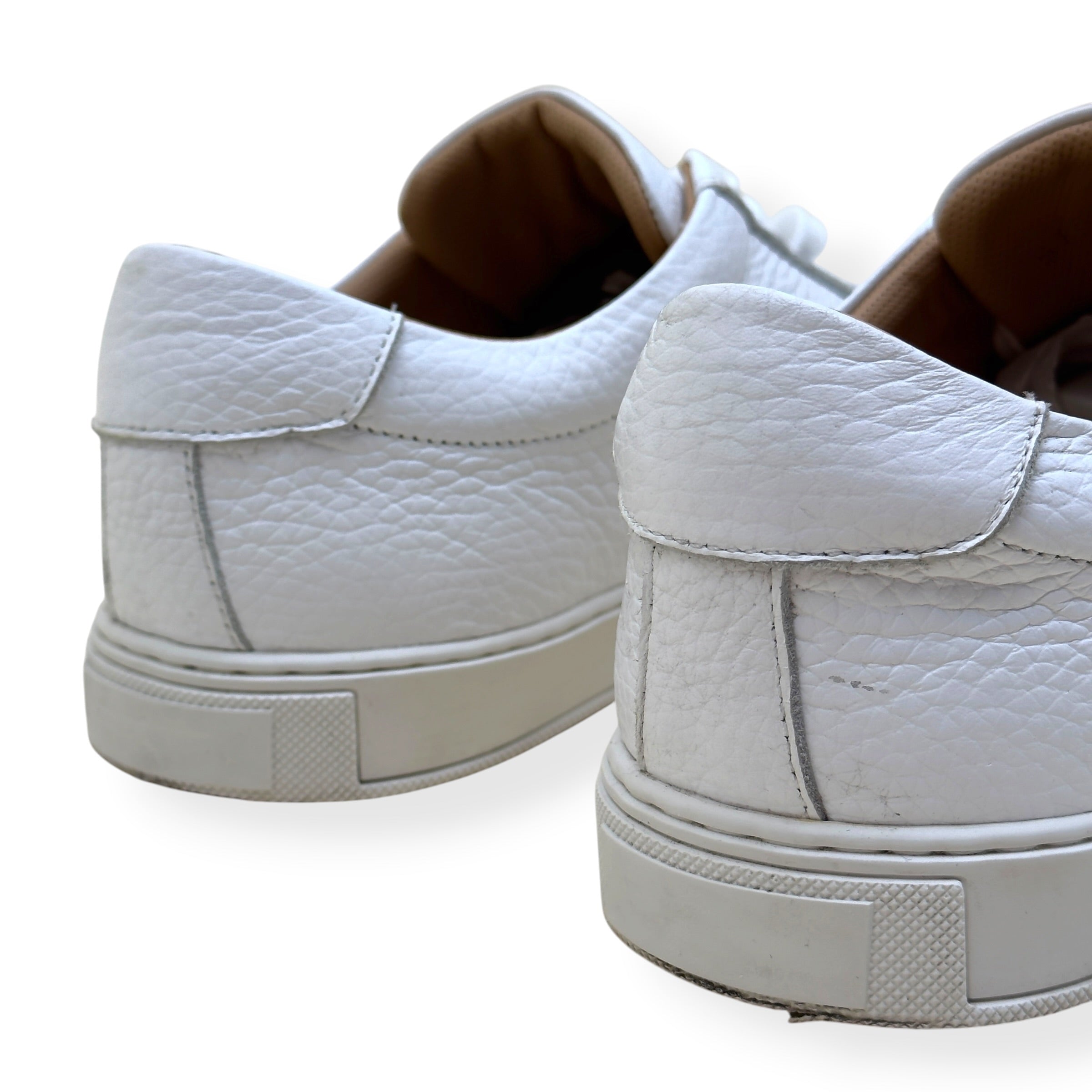 THOM SWEENEY PEBBLED LEATHER SNEAKER WHITE UK9