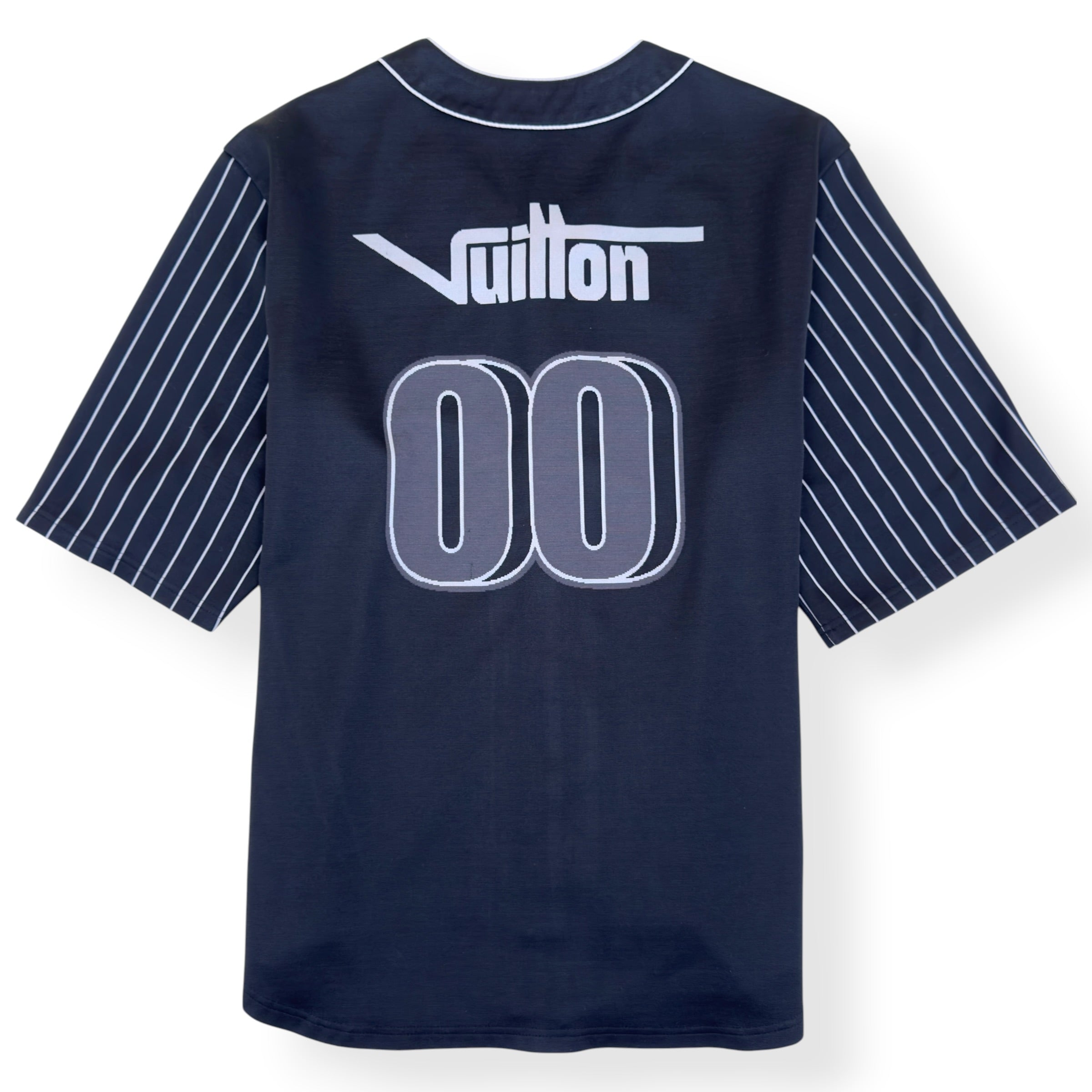 LOUIS VUITTON BASEBALL JERSEY BLACK / WHITE XXL