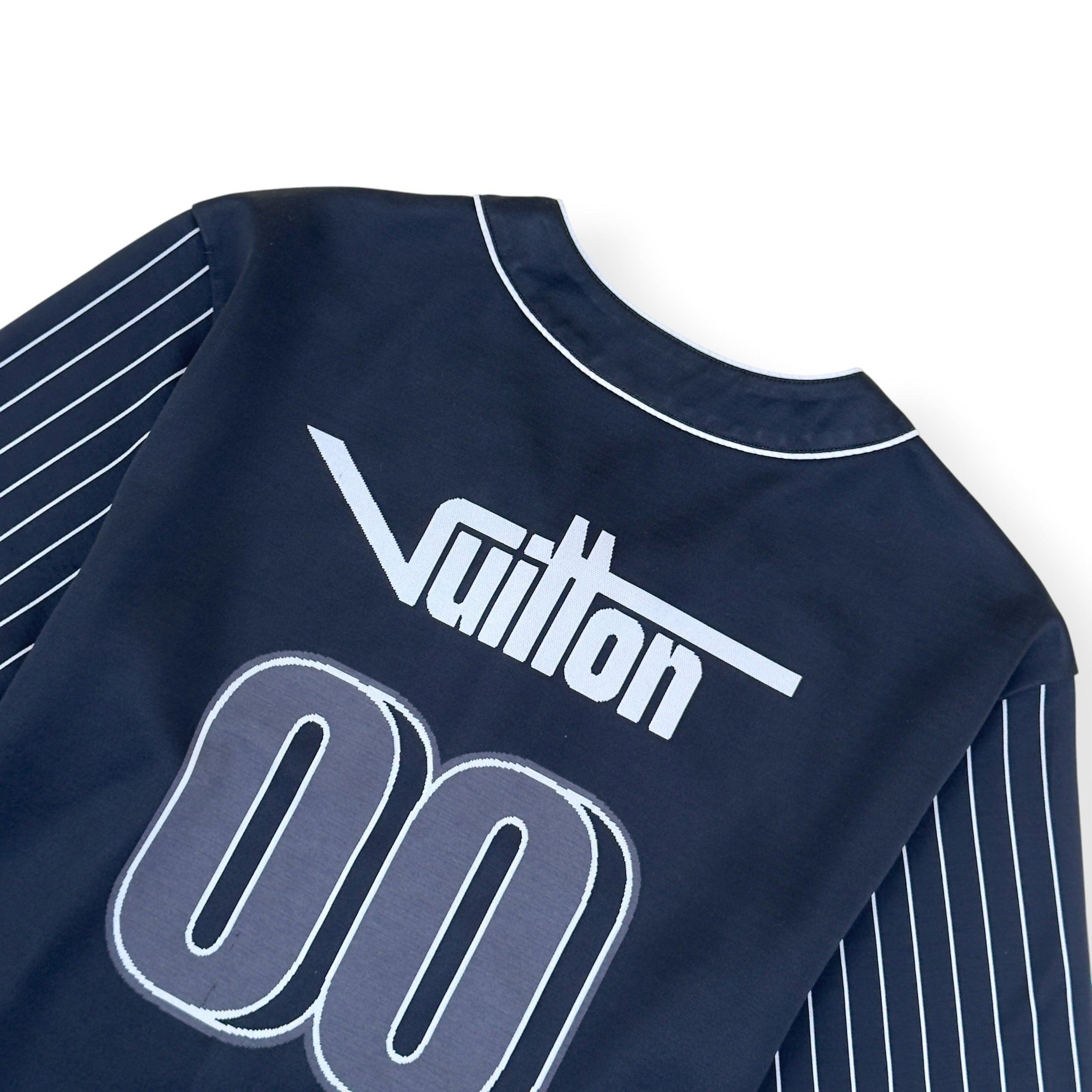 LOUIS VUITTON BASEBALL JERSEY BLACK / WHITE XXL