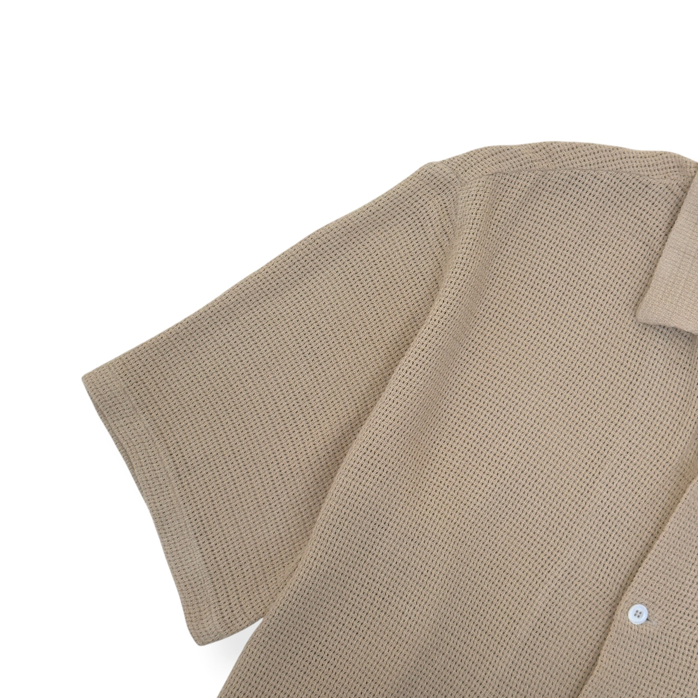 BARENA VENEZIA WAFFLE KNIT SHORT SLEEVE SHIRT BEIGE 54 / XL