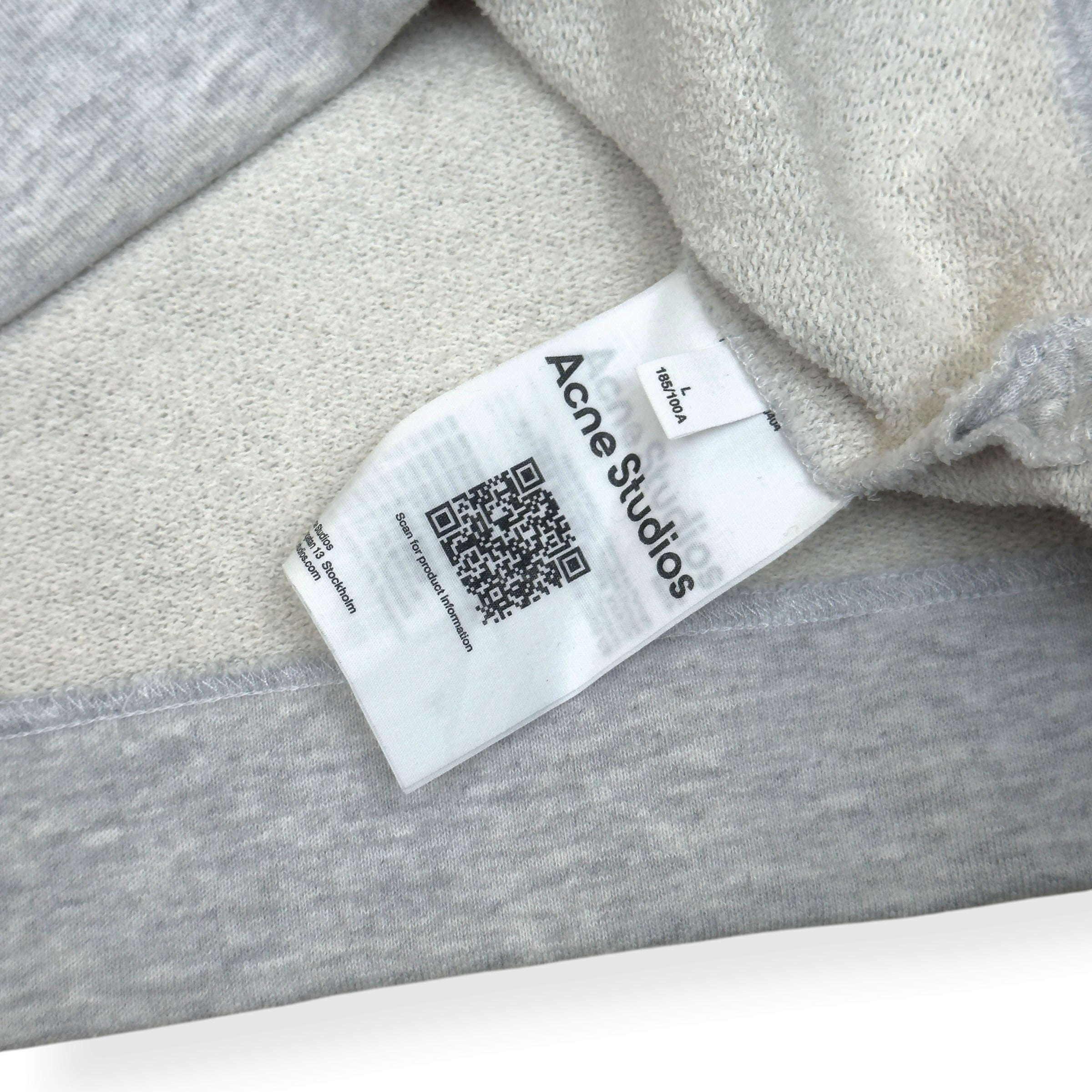 ACNE STUDIOS LOGO HENLEY SWEATSHIRT GREY L