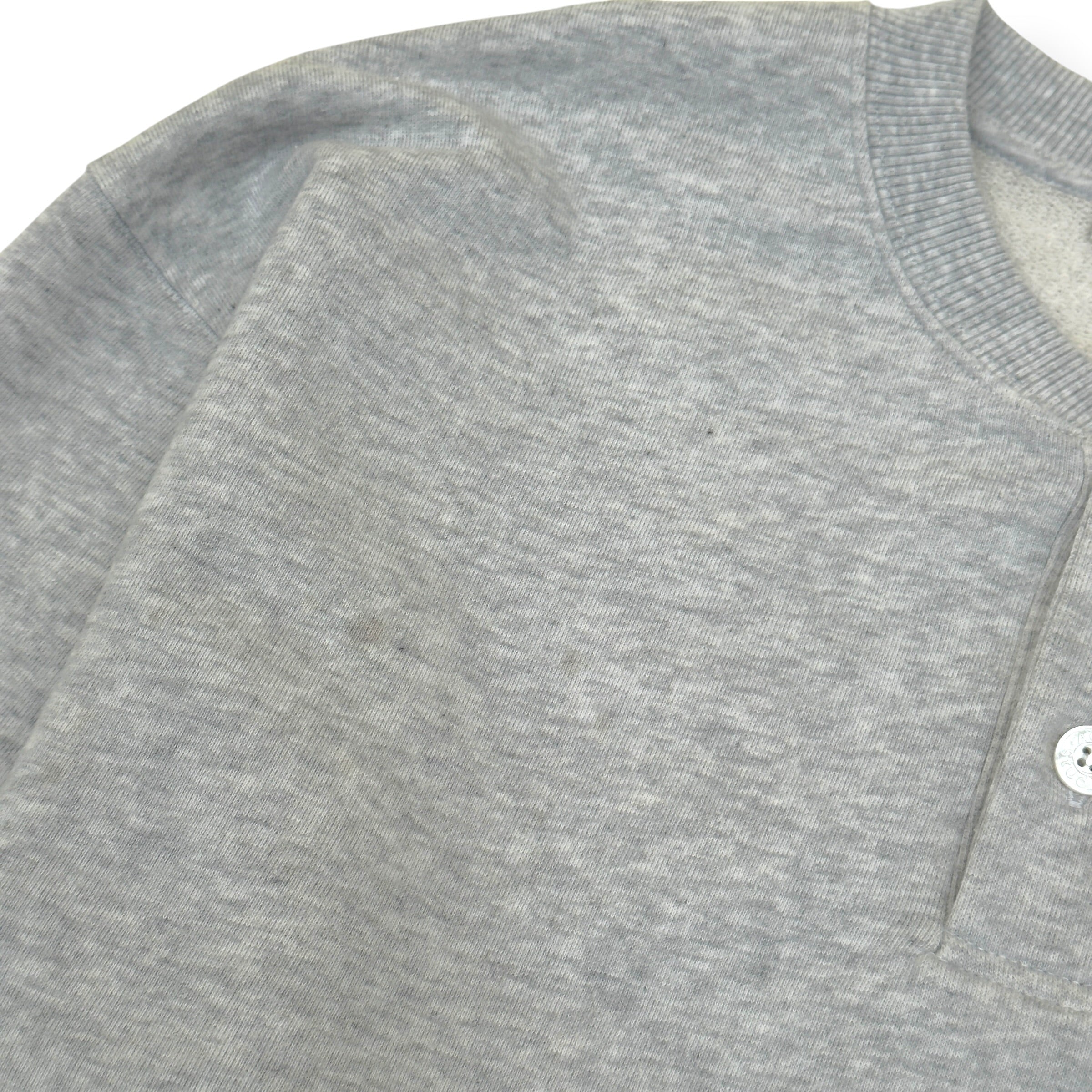 ACNE STUDIOS LOGO HENLEY SWEATSHIRT GREY L