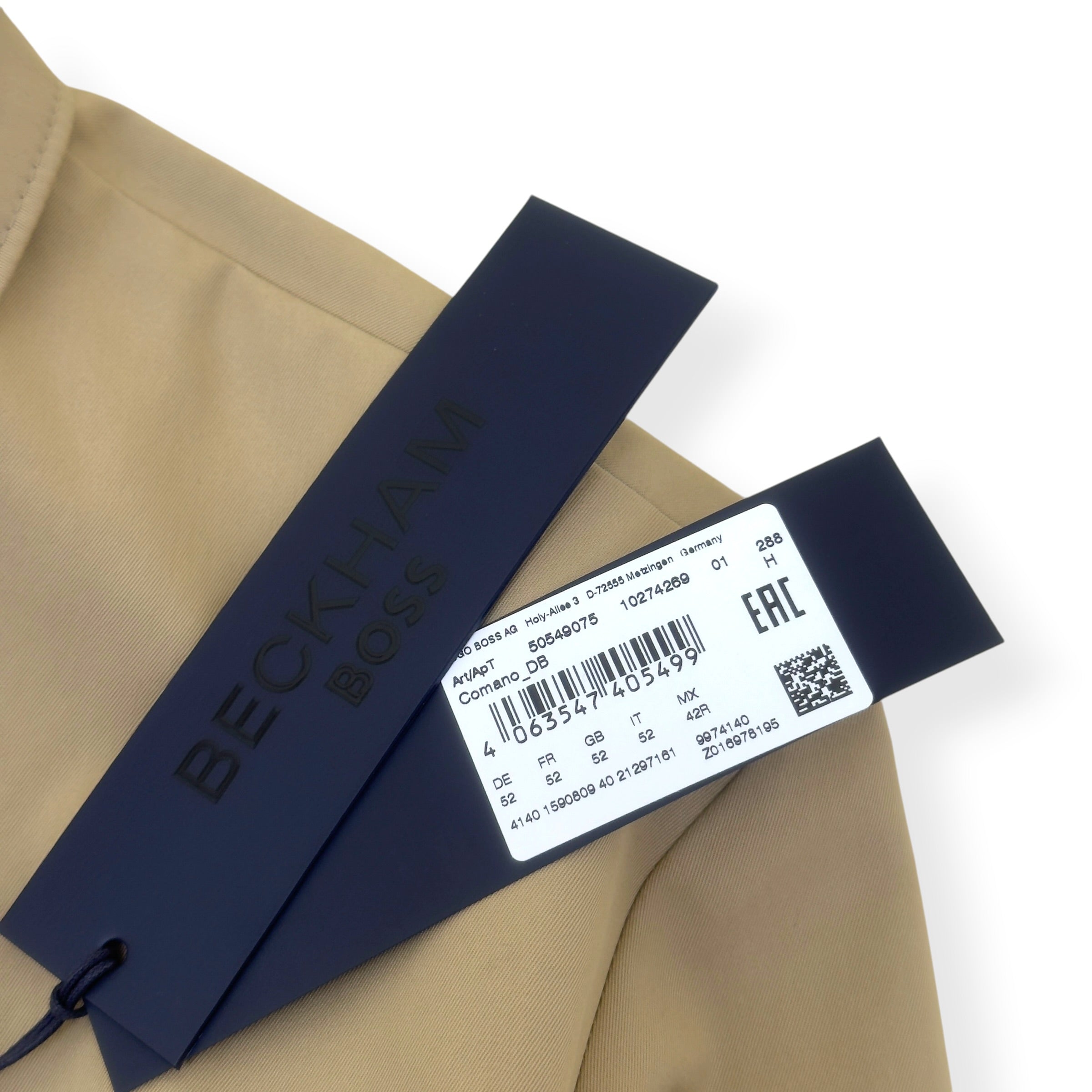 BECKHAM X BOSS COMANO ZIP JACKET BEIGE 52 / XL