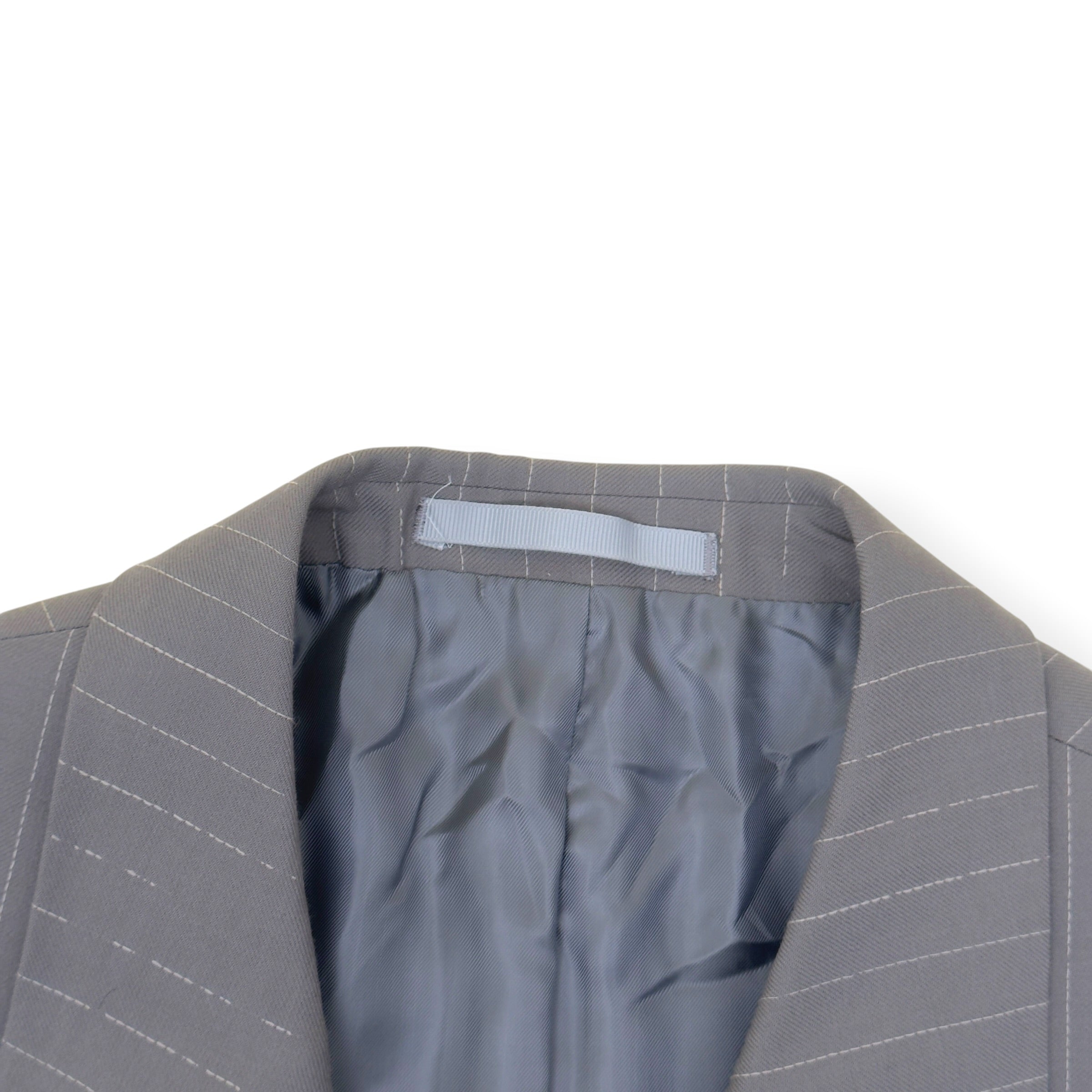 BOSS EDITORIAL PINSTRIPE DOUBLE BREASTED BLAZER GREY 54 / XL