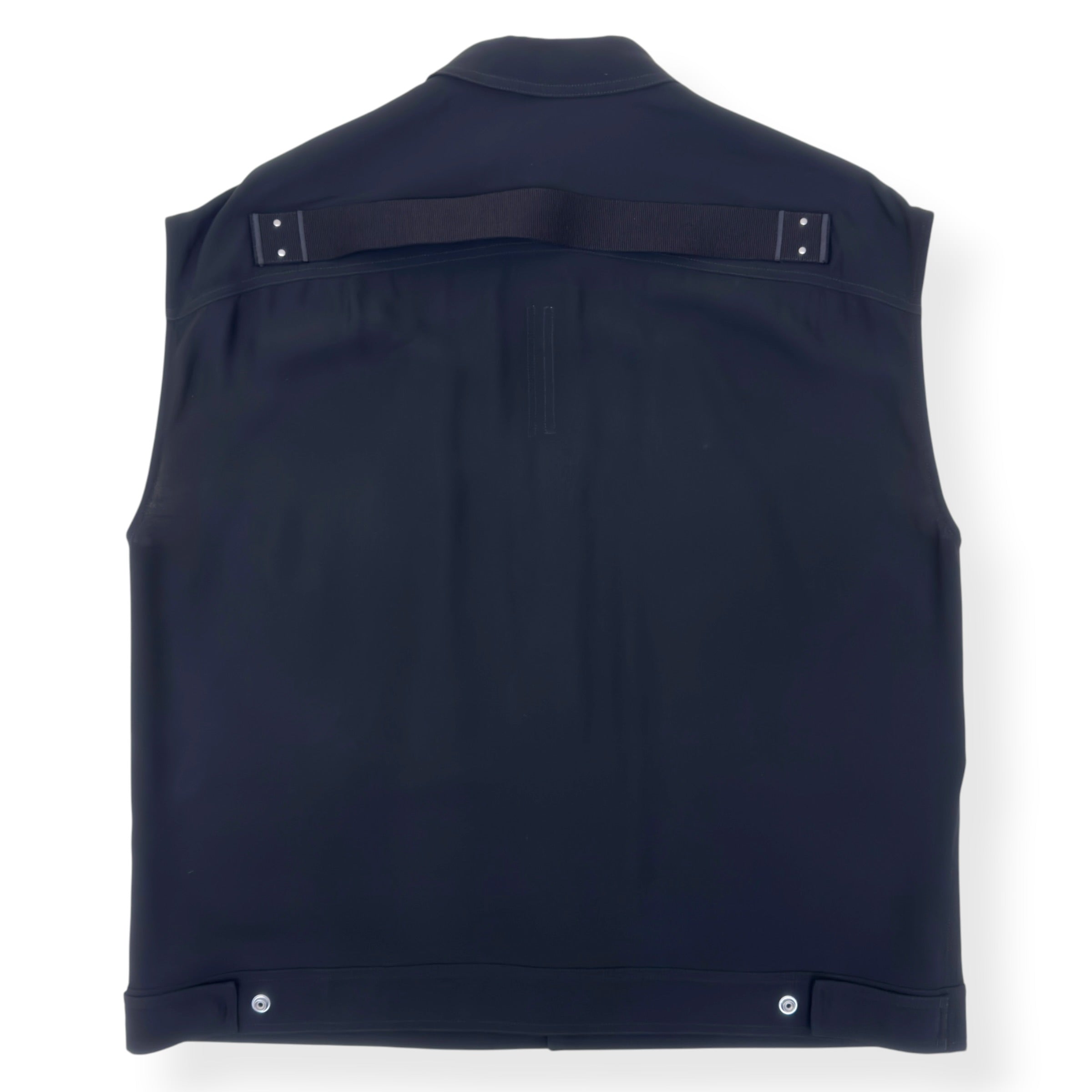 RICK OWENS SS25 HOLLYWOOD SLEEVELESS SHIRT VEST BLACK 52 / XL