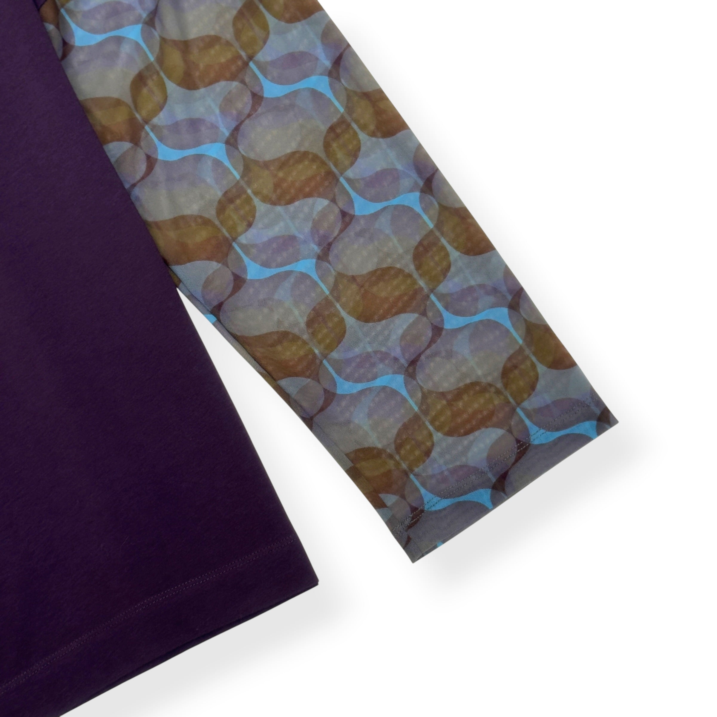 DRIES VAN NOTEN LAYERED PRINT LONG SLEEVE T-SHIRT PURPLE XL
