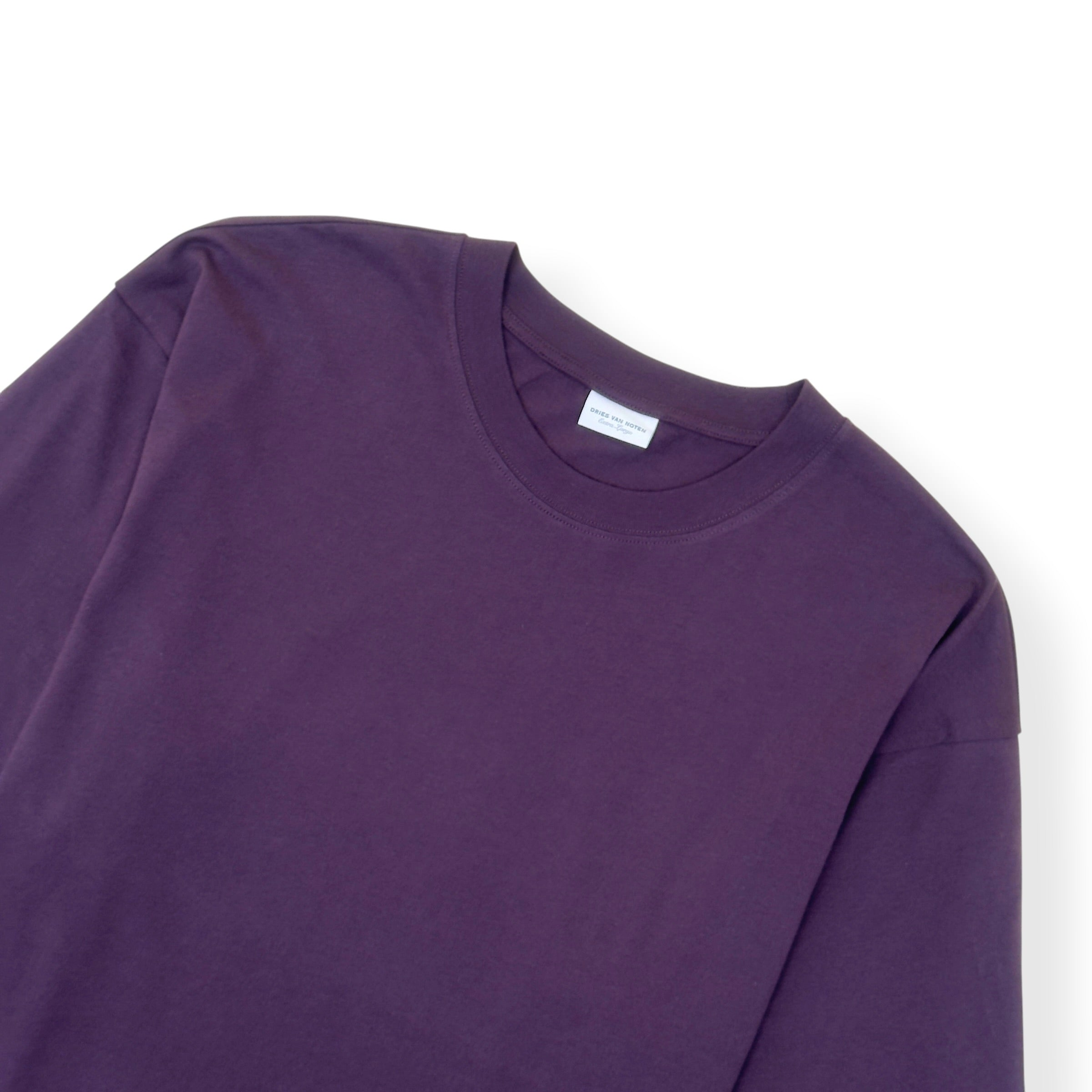 DRIES VAN NOTEN LAYERED PRINT LONG SLEEVE T-SHIRT PURPLE XL