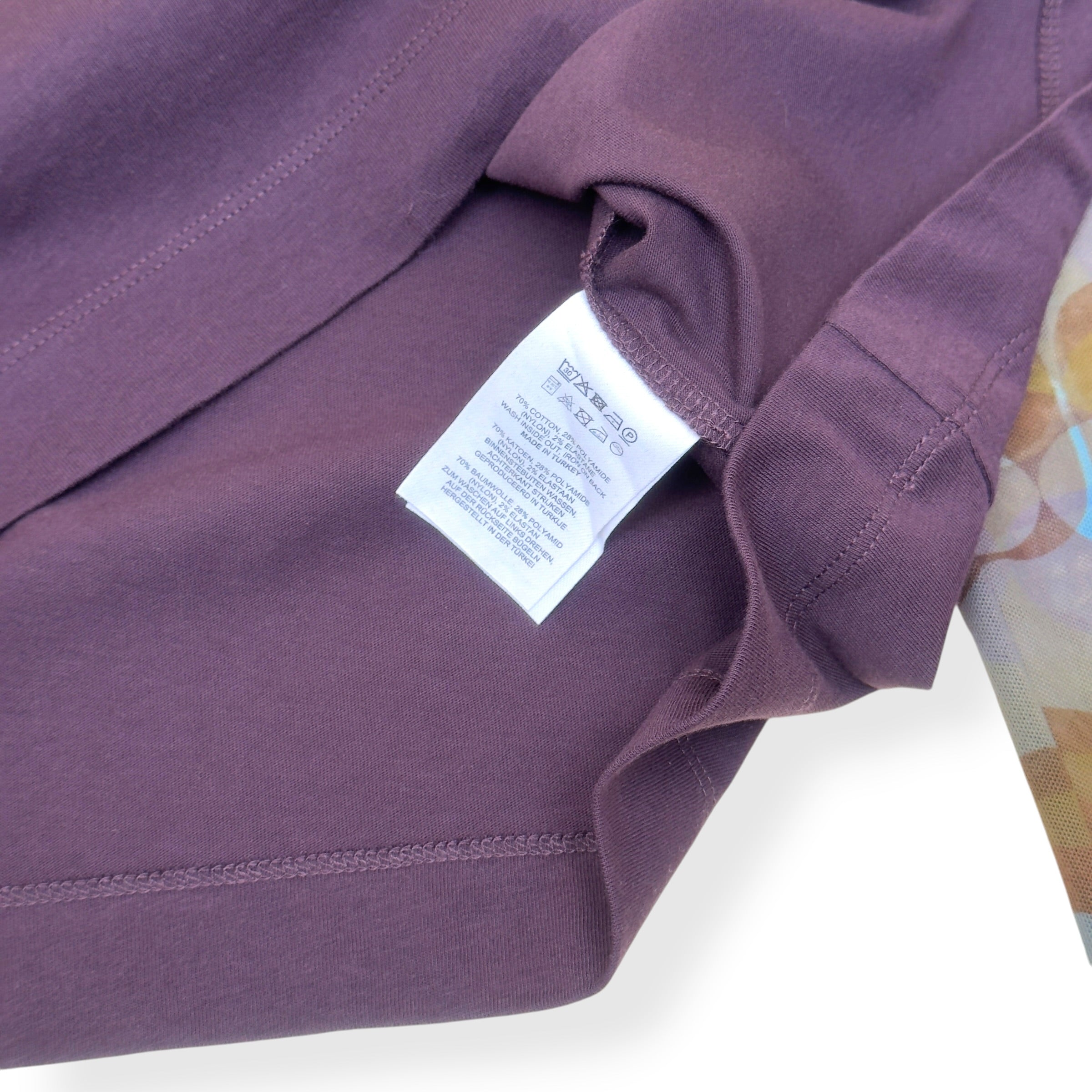DRIES VAN NOTEN LAYERED PRINT LONG SLEEVE T-SHIRT PURPLE XL