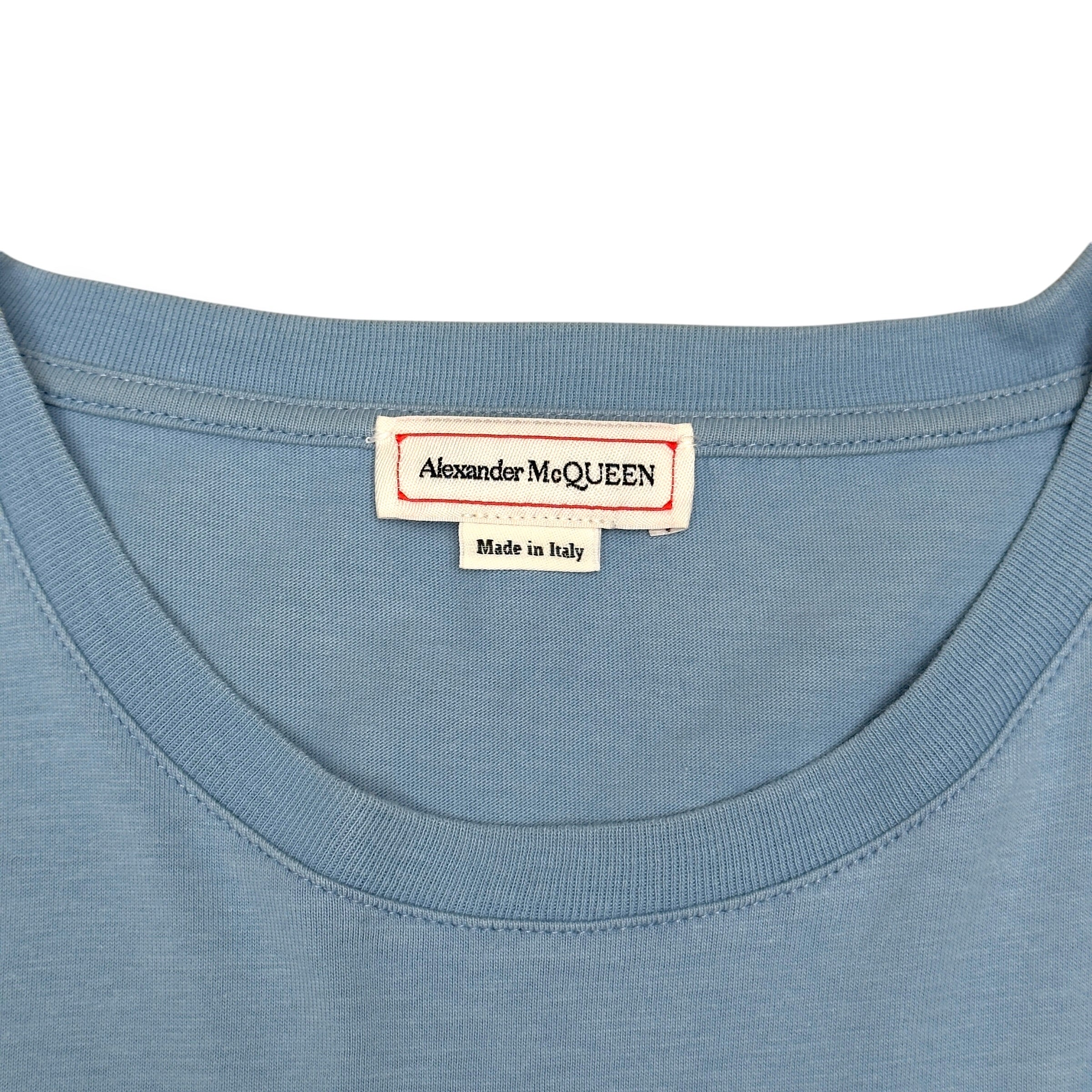 ALEXANDER MCQUEEN GRAFFITI LOGO T-SHIRT BLUE XL