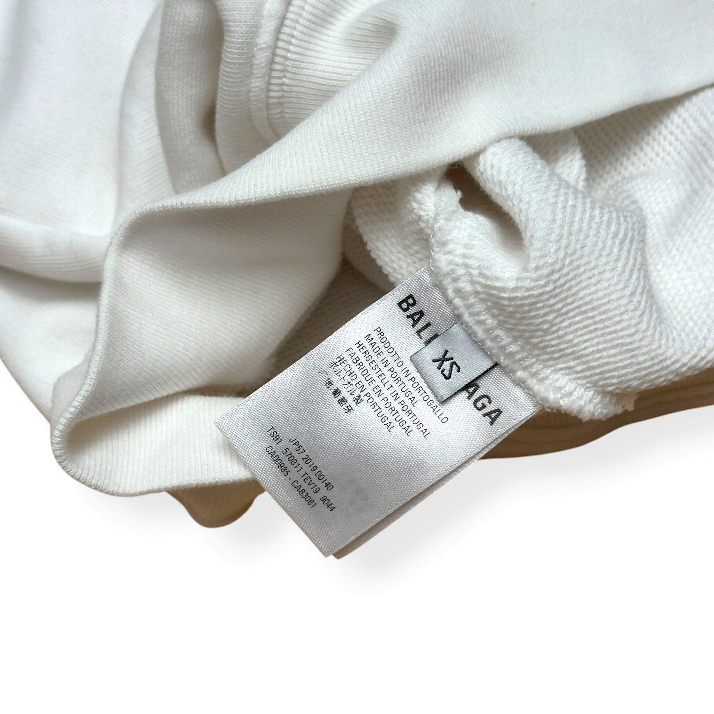 BALENCIAGA OVERSIZED BB LOGO HOODIE WHITE XS