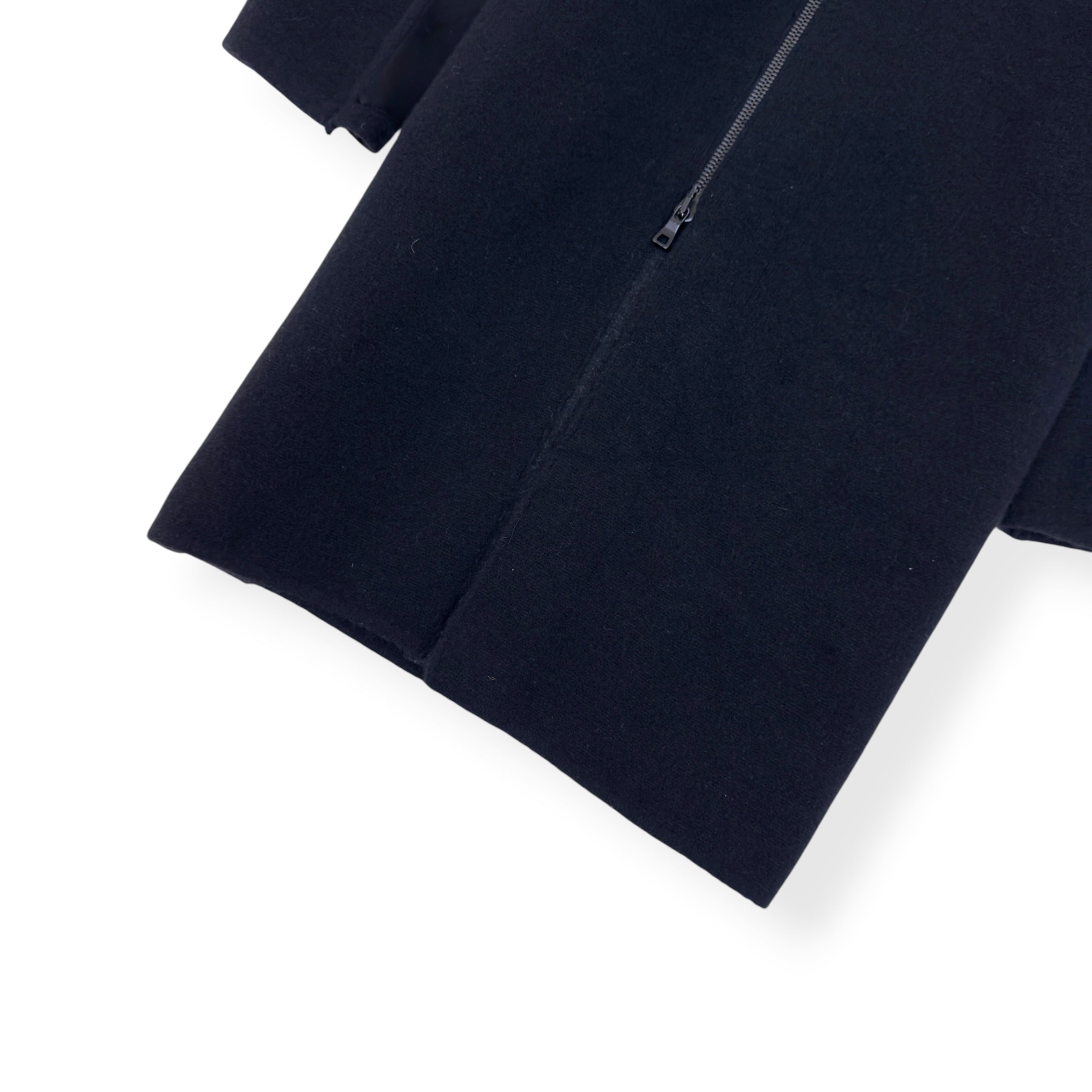 FALKE WOOL ZIP HOODED COAT BLACK SIZE 50 / L