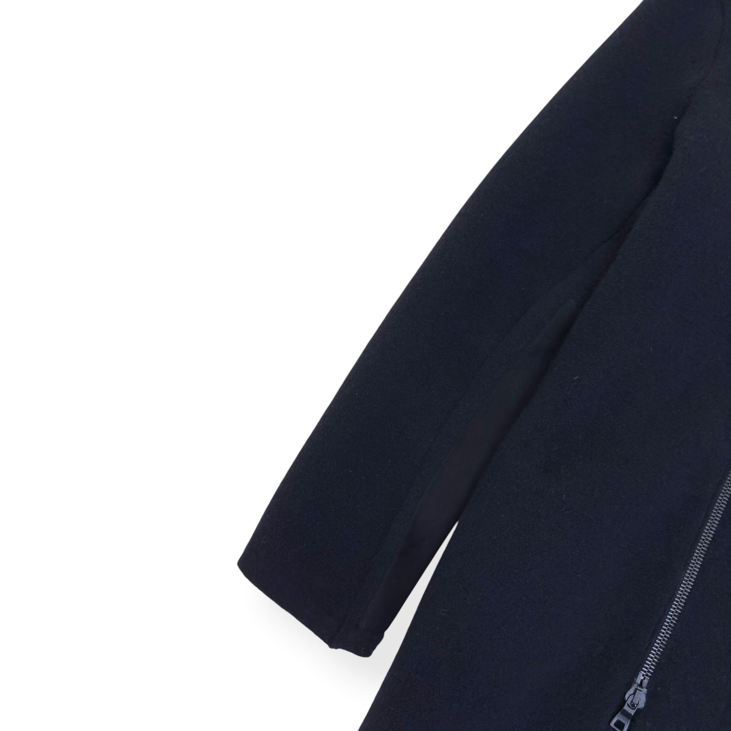 FALKE WOOL ZIP HOODED COAT BLACK SIZE 50 / L