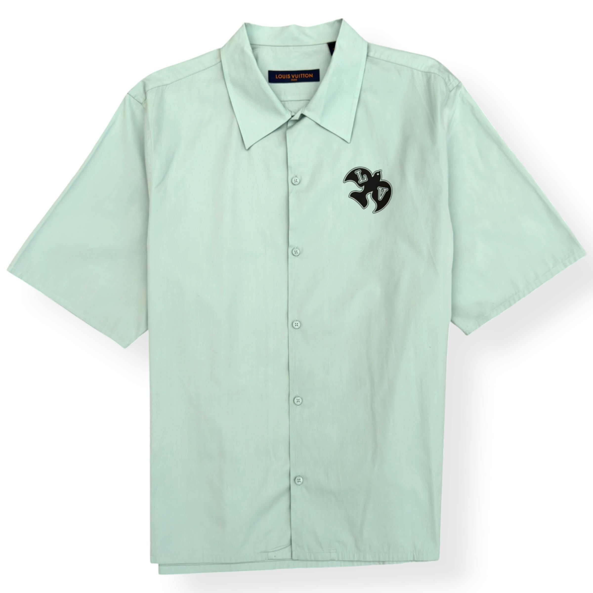 LOUIS VUITTON LV BIRD LOGO SHORT SLEEVE SHIRT MINT XXL