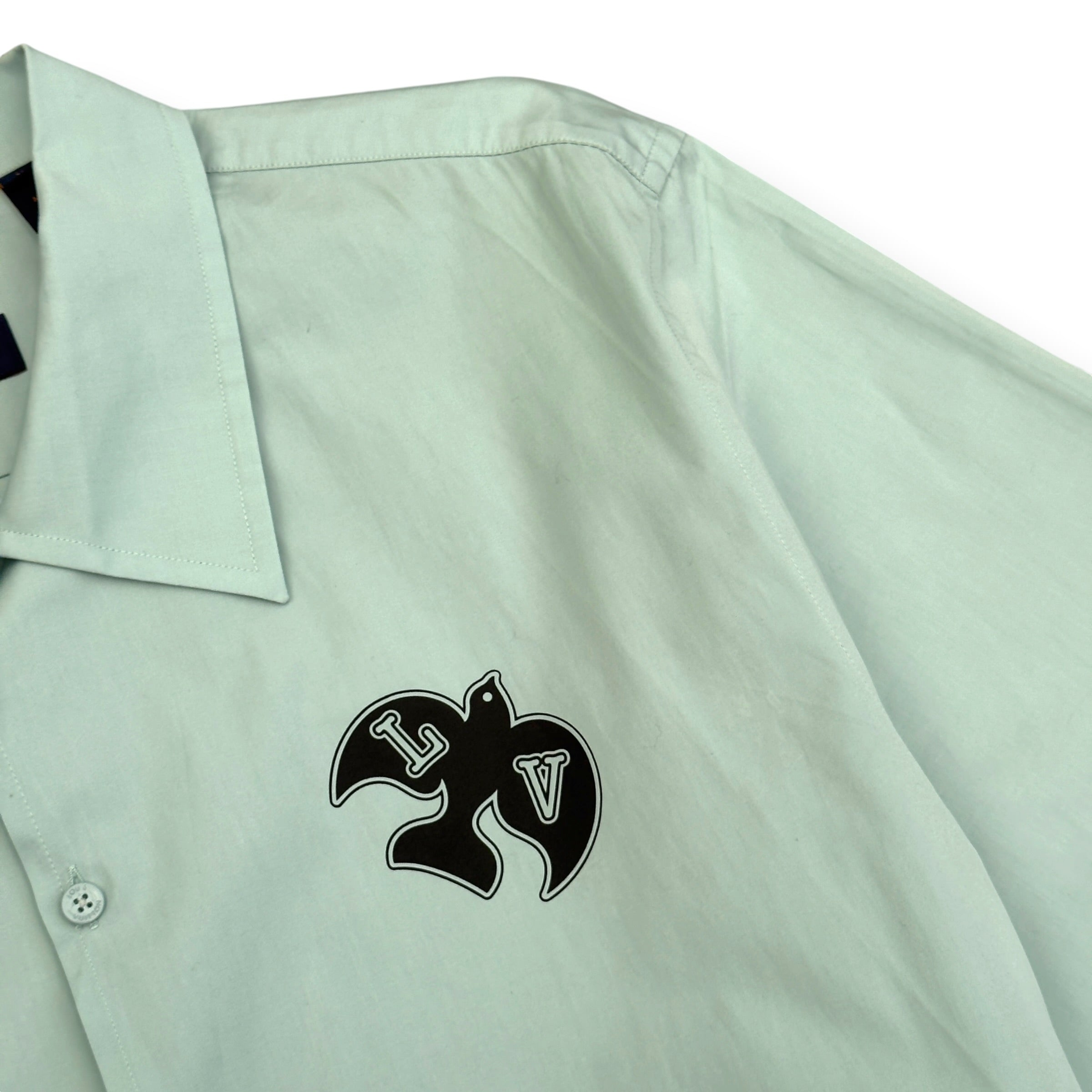 LOUIS VUITTON LV BIRD LOGO SHORT SLEEVE SHIRT MINT XXL
