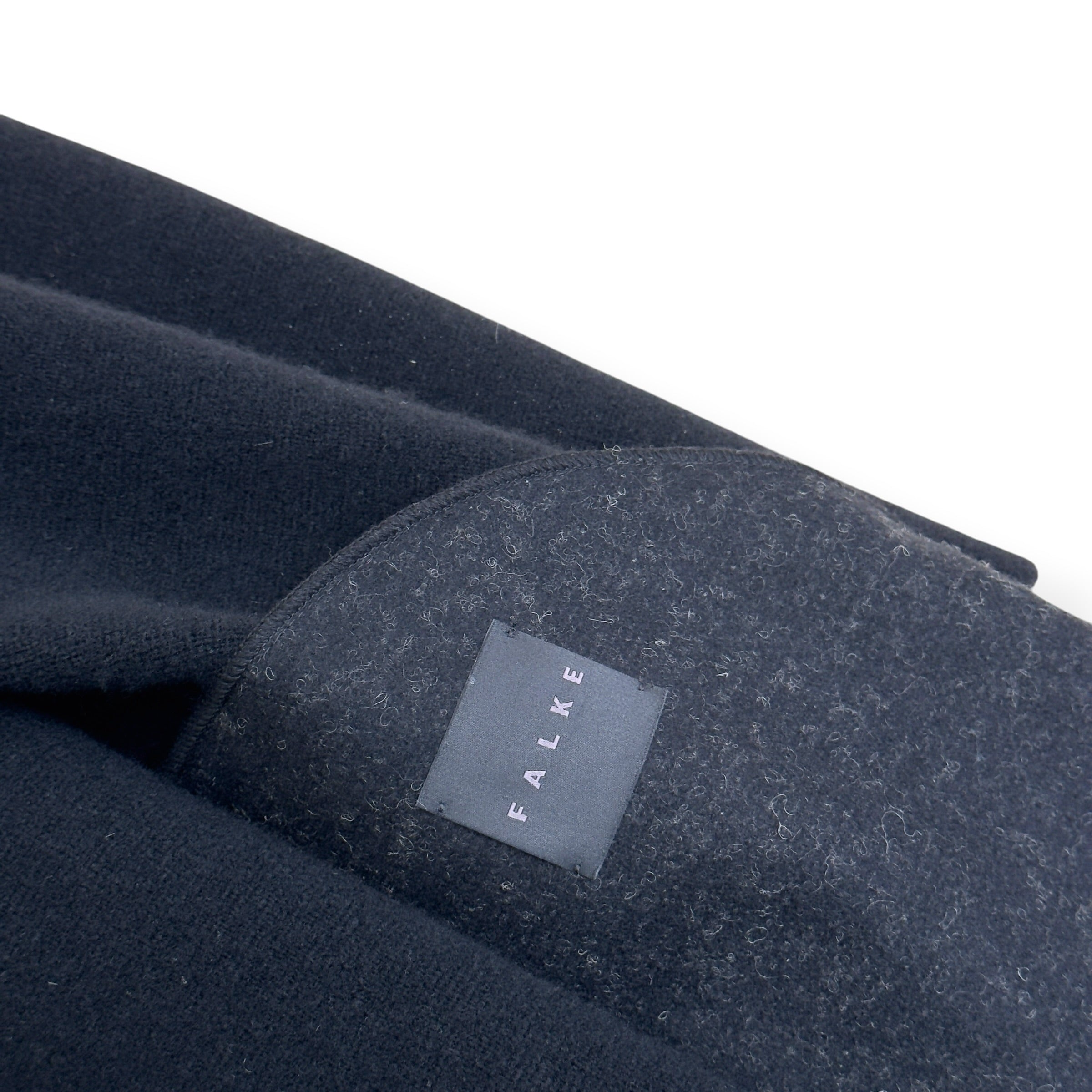 FALKE WOOL ZIP HOODED COAT BLACK SIZE 50 / L