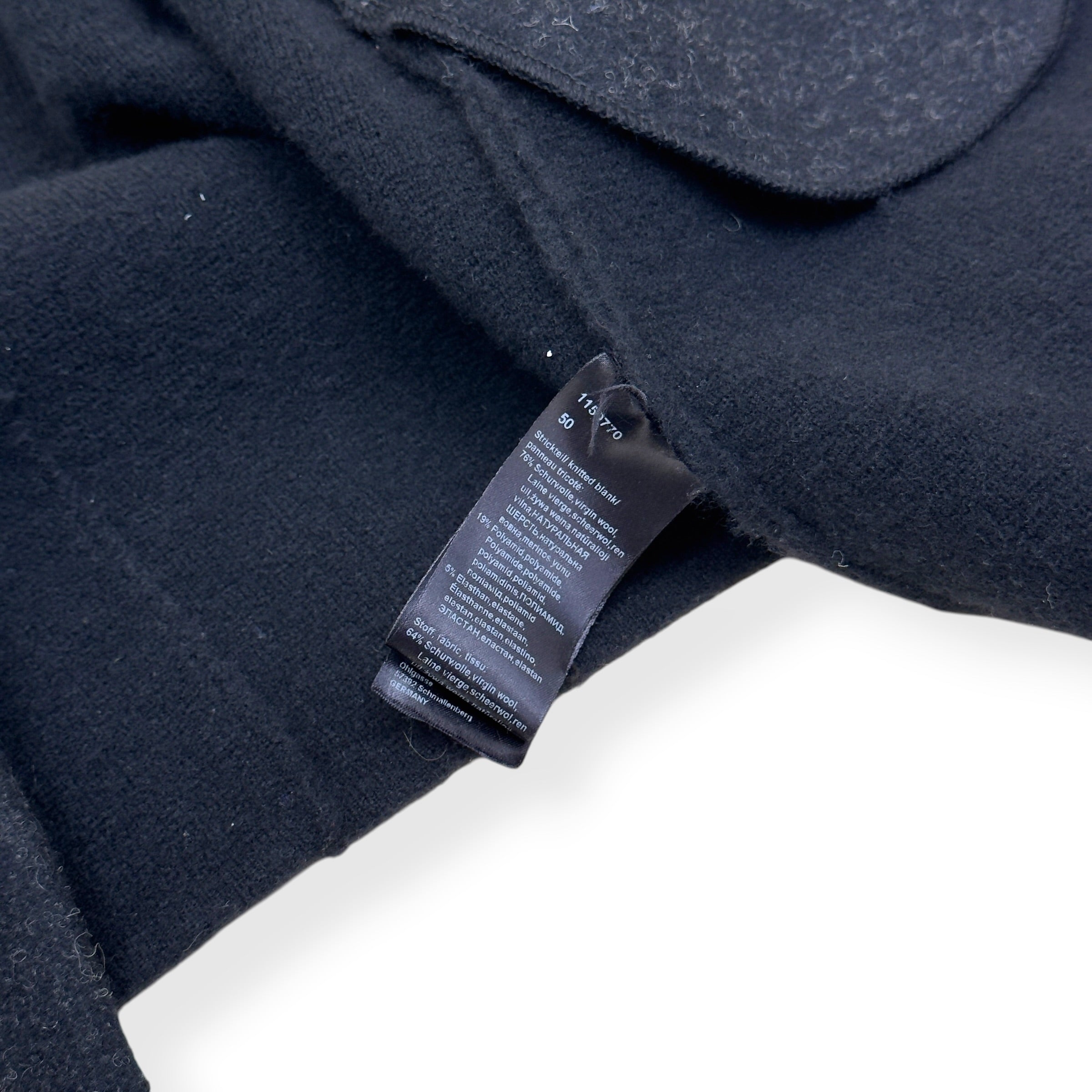 FALKE WOOL ZIP HOODED COAT BLACK SIZE 50 / L