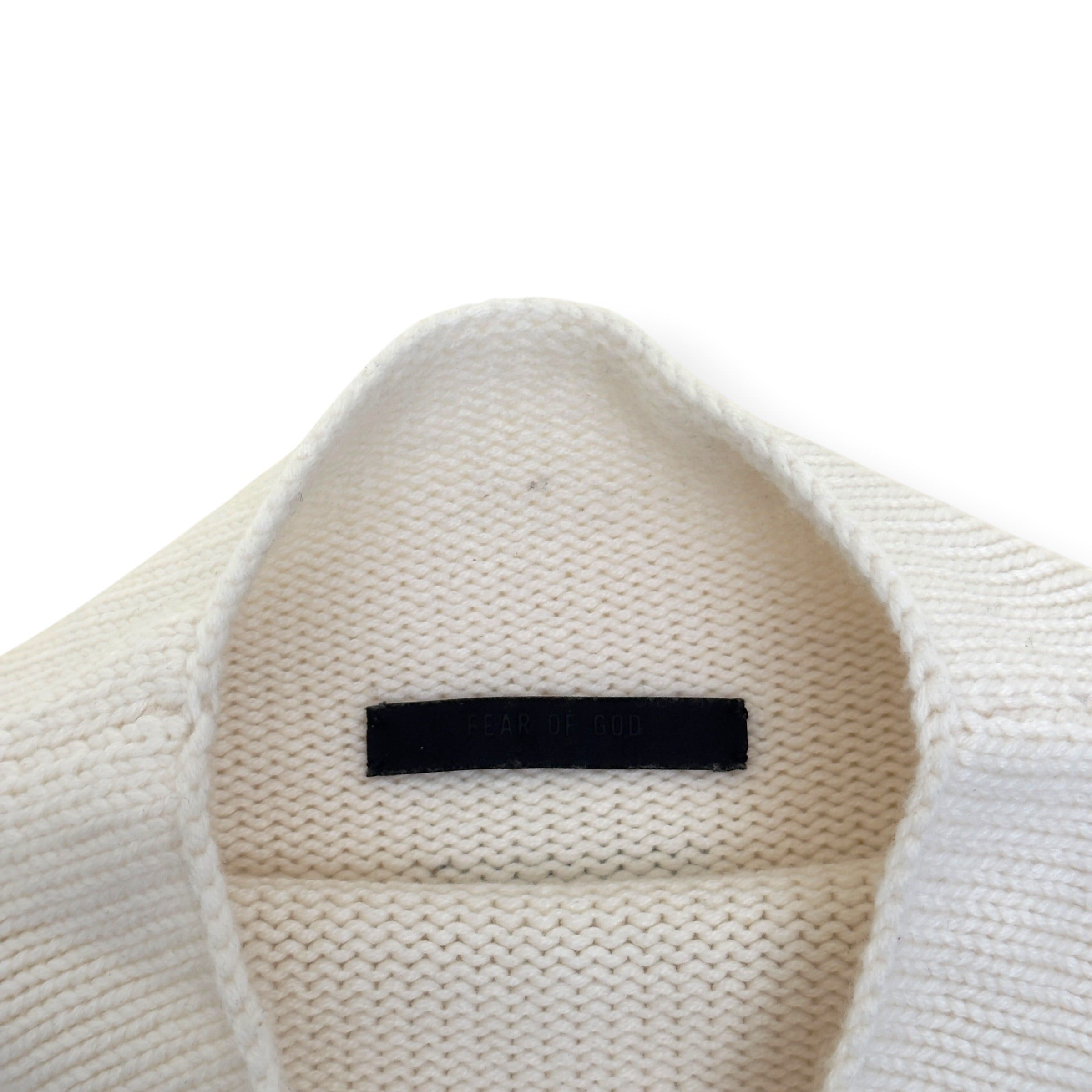FEAR OF GOD MOCK NECK KNIT SWEATER CREAM XL