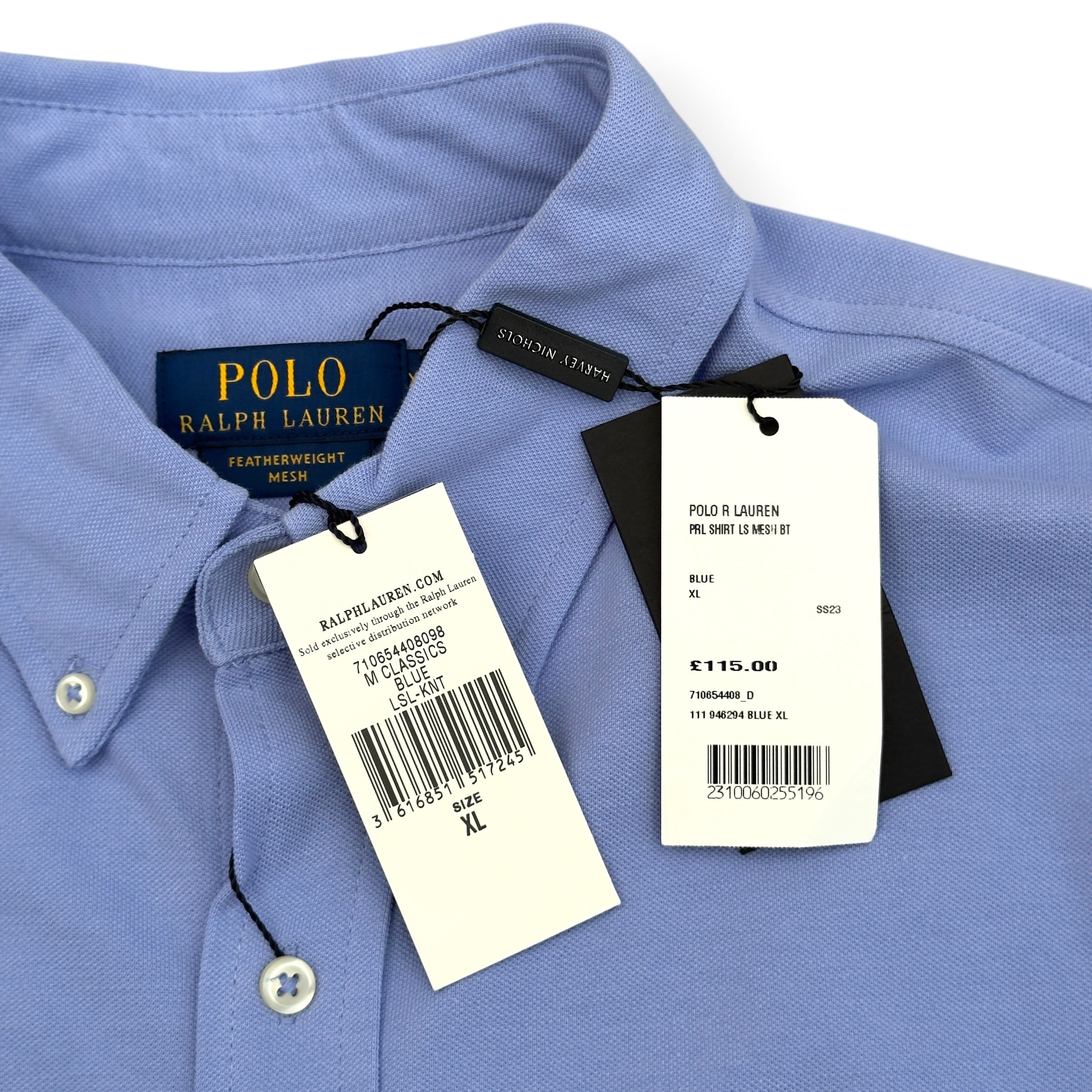 POLO RALPH LAUREN FEATHERWEIGHT MESH SHIRT BLUE XL