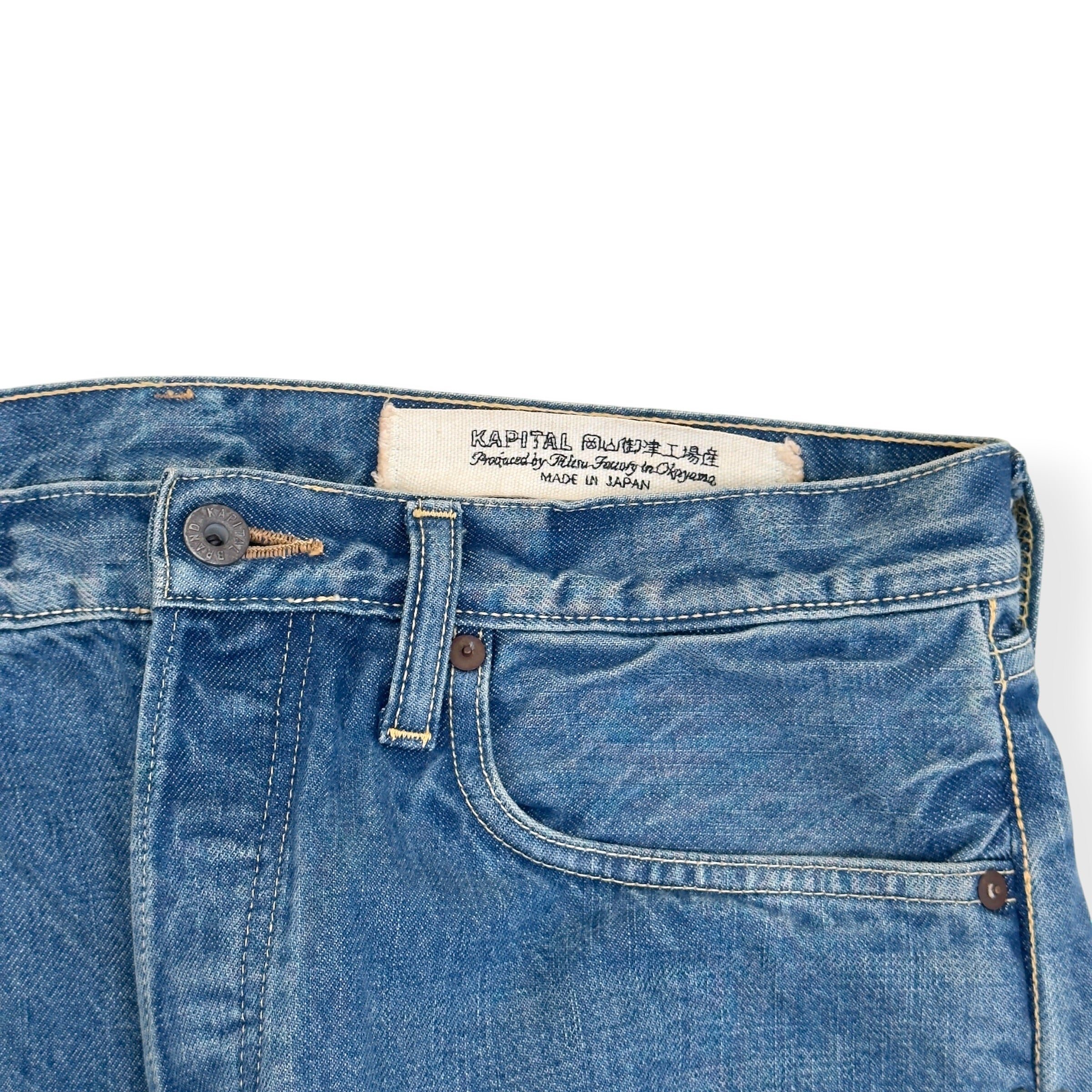 KAPITAL MONKEY CISCO JEWEL EMBELLISHED JEANS BLUE 34 / L